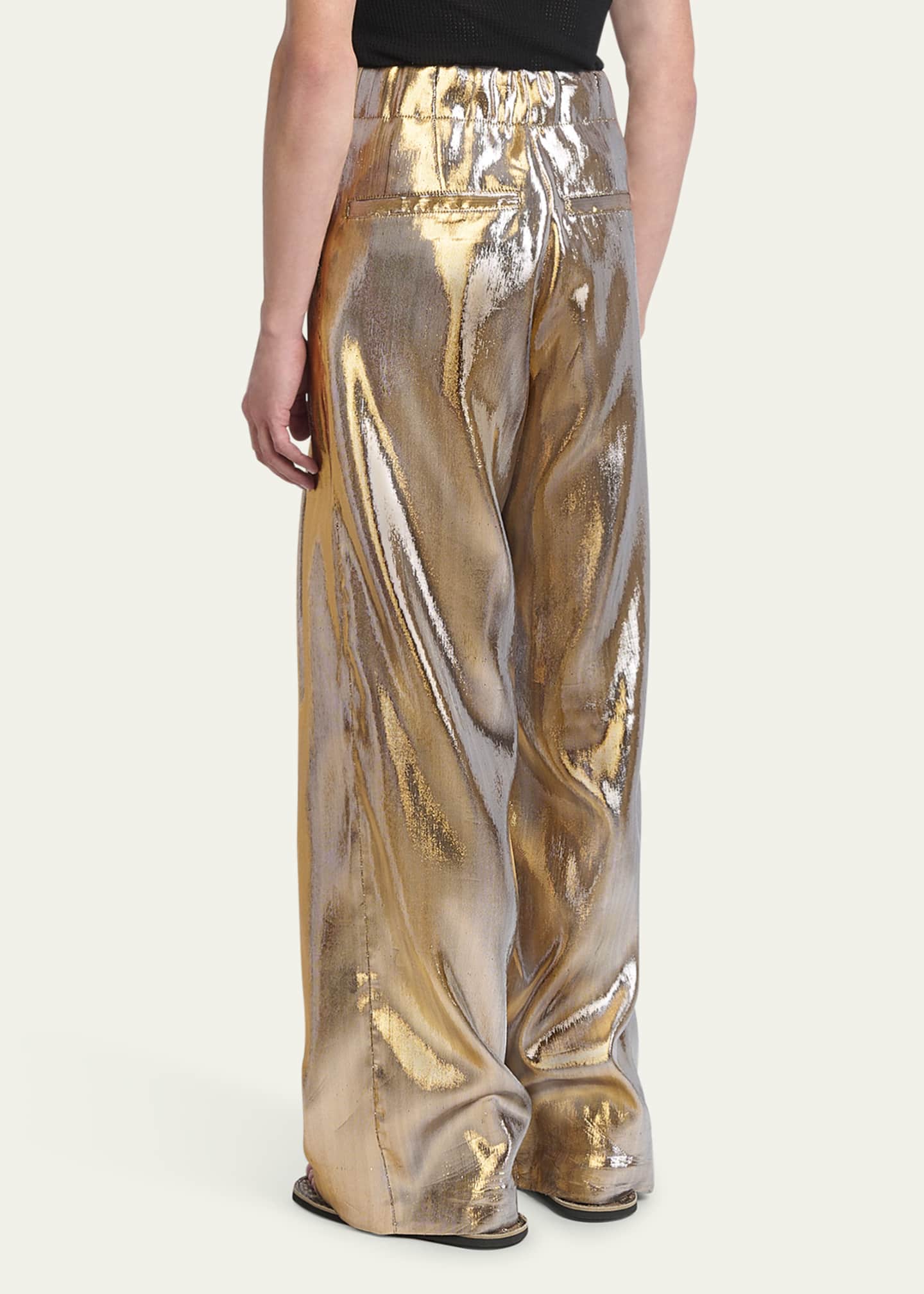 Dries Van Noten Men's Metallic Pilan Pants Image 3 of 5