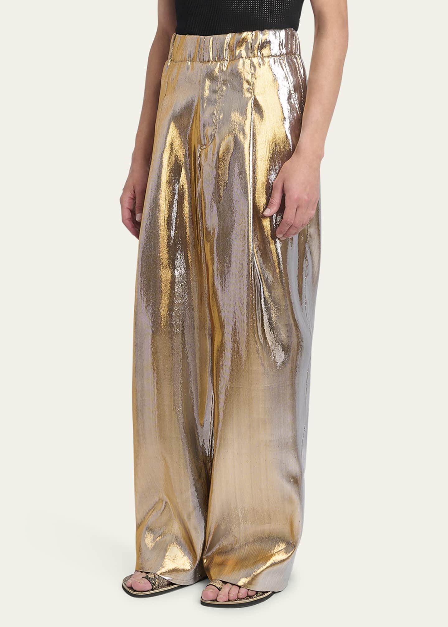 Dries Van Noten Men's Metallic Pilan Pants Image 4 of 5