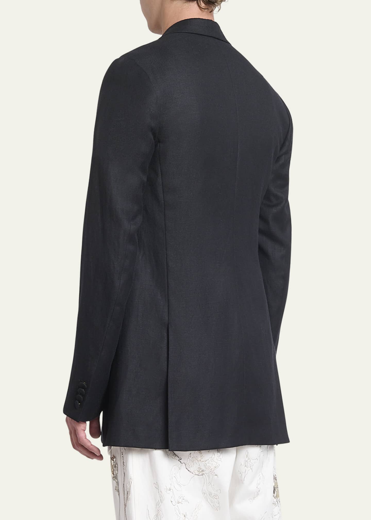 Dries Van Noten Men's Self-Lapel Tuxedo Jacket Image 3 of 5