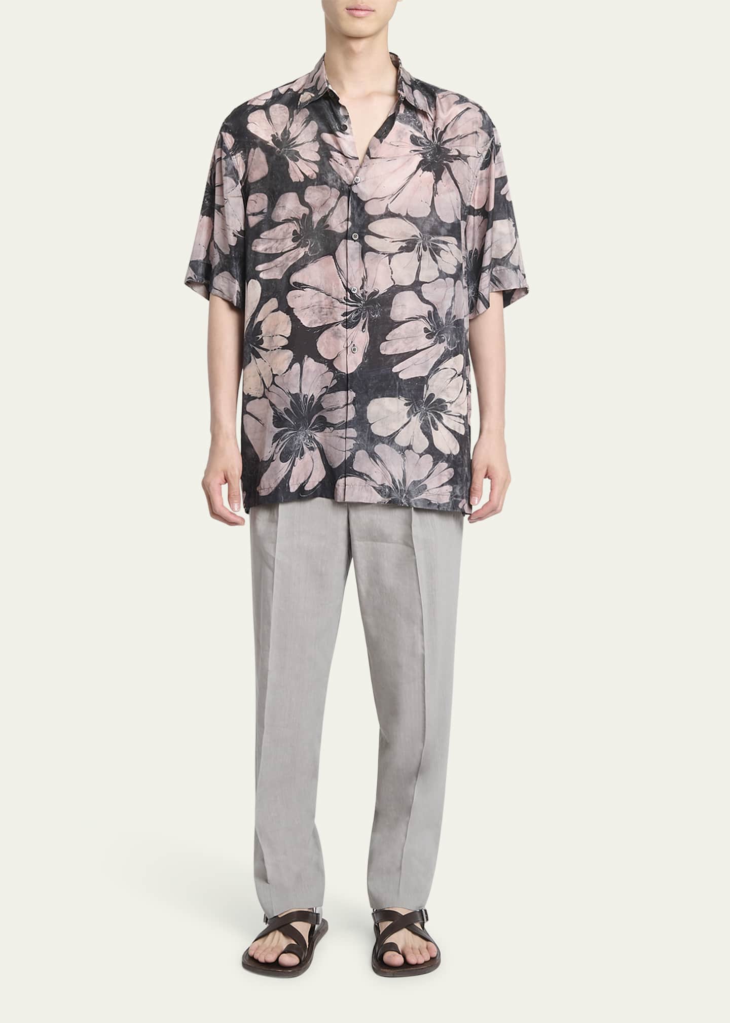 Dries Van Noten Men's Cassidye Printed Button-Down Shirt Image 2 of 5