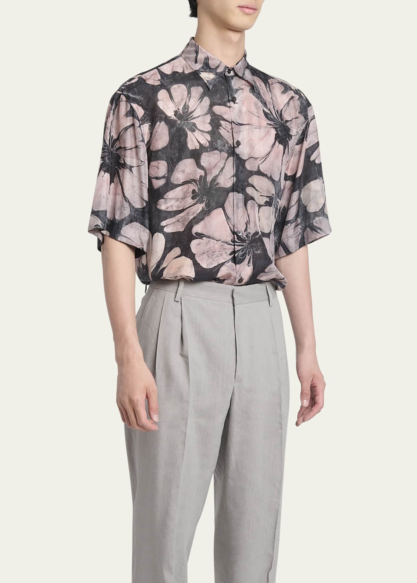 Dries Van Noten Men's Cassidye Printed Button-Down Shirt Image 4 of 5