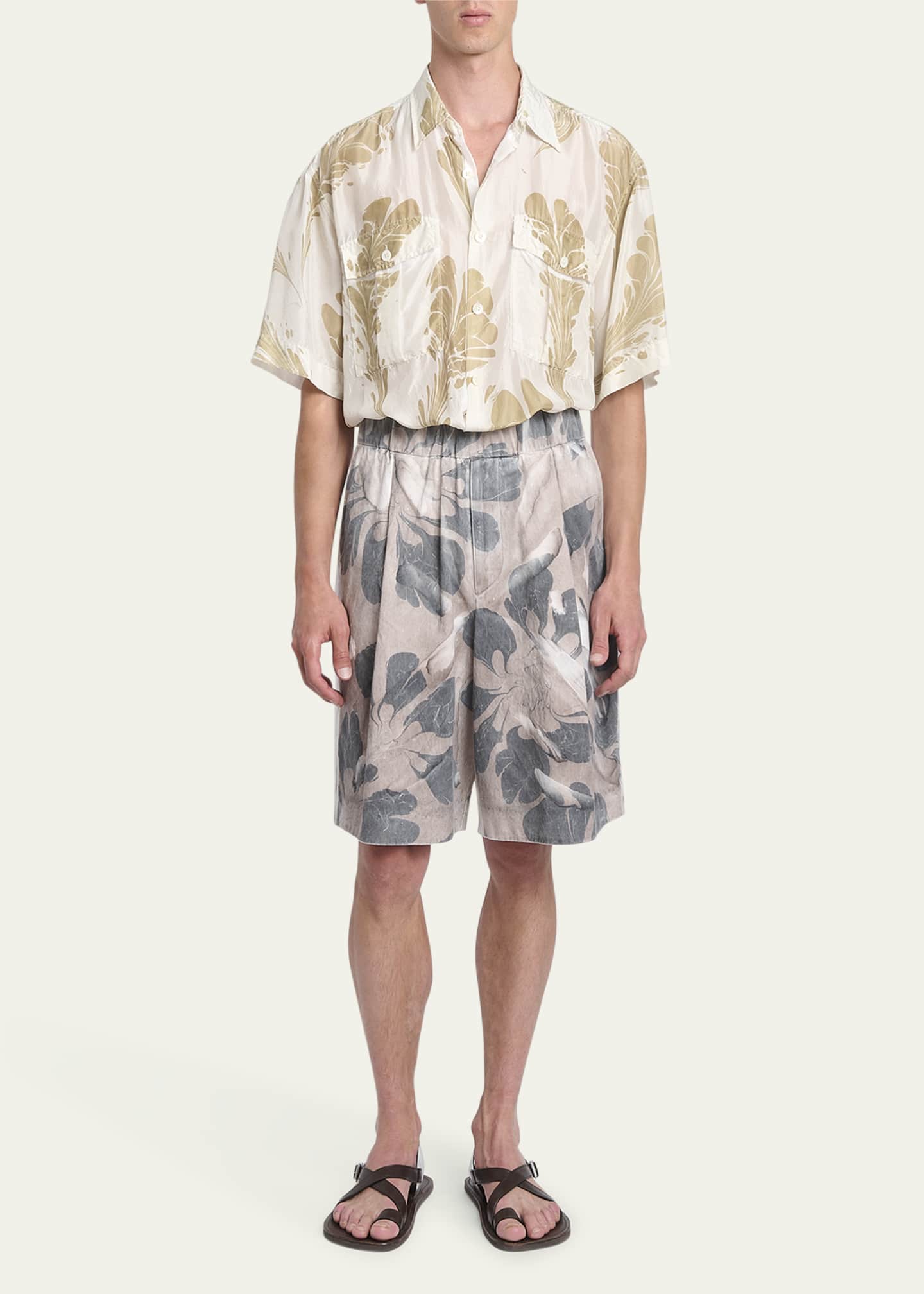 Dries Van Noten Men's Plato Printed Shorts - Bergdorf Goodman