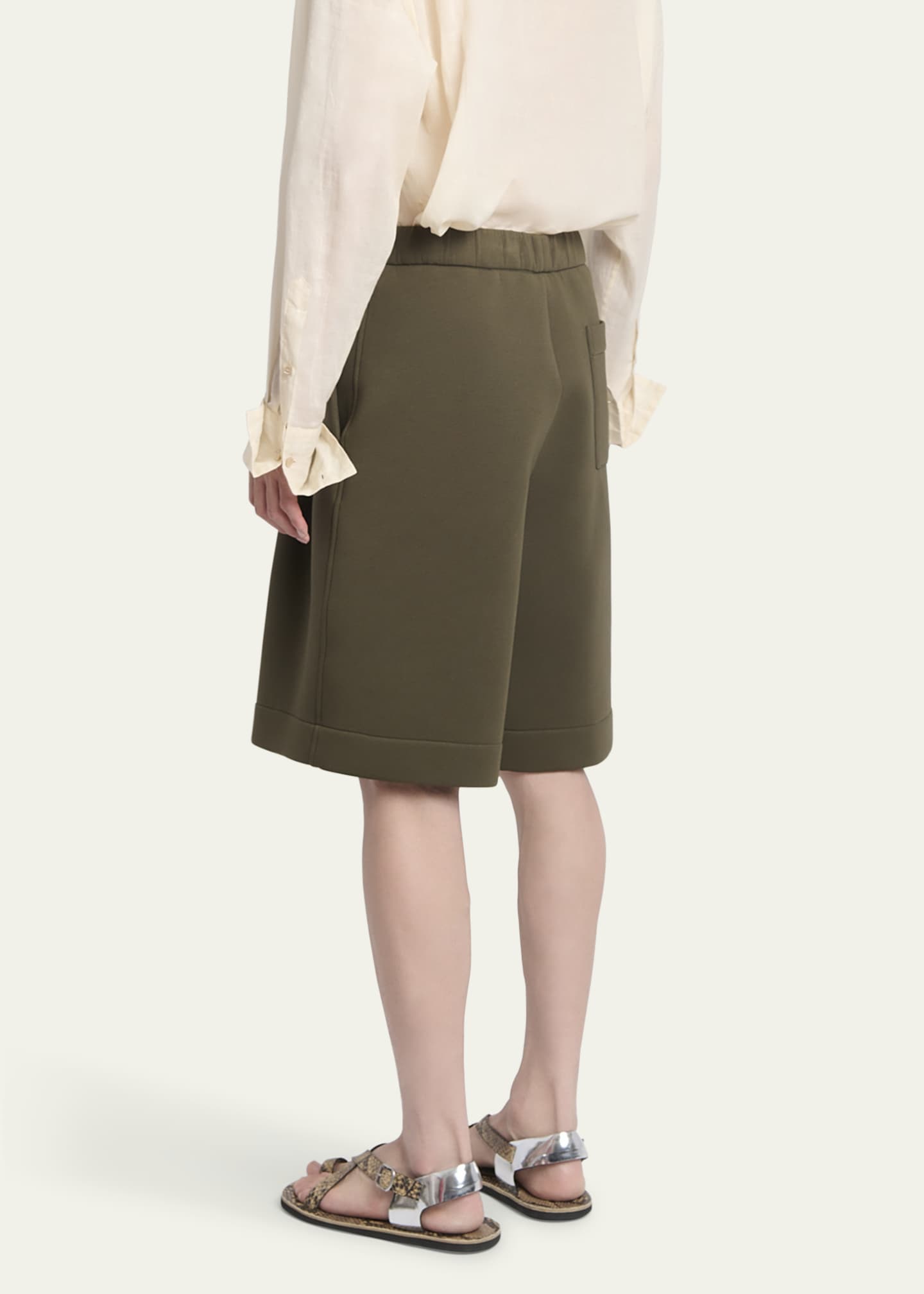Dries Van Noten Men's Hupper Pleated Neoprene Shorts Image 3 of 5