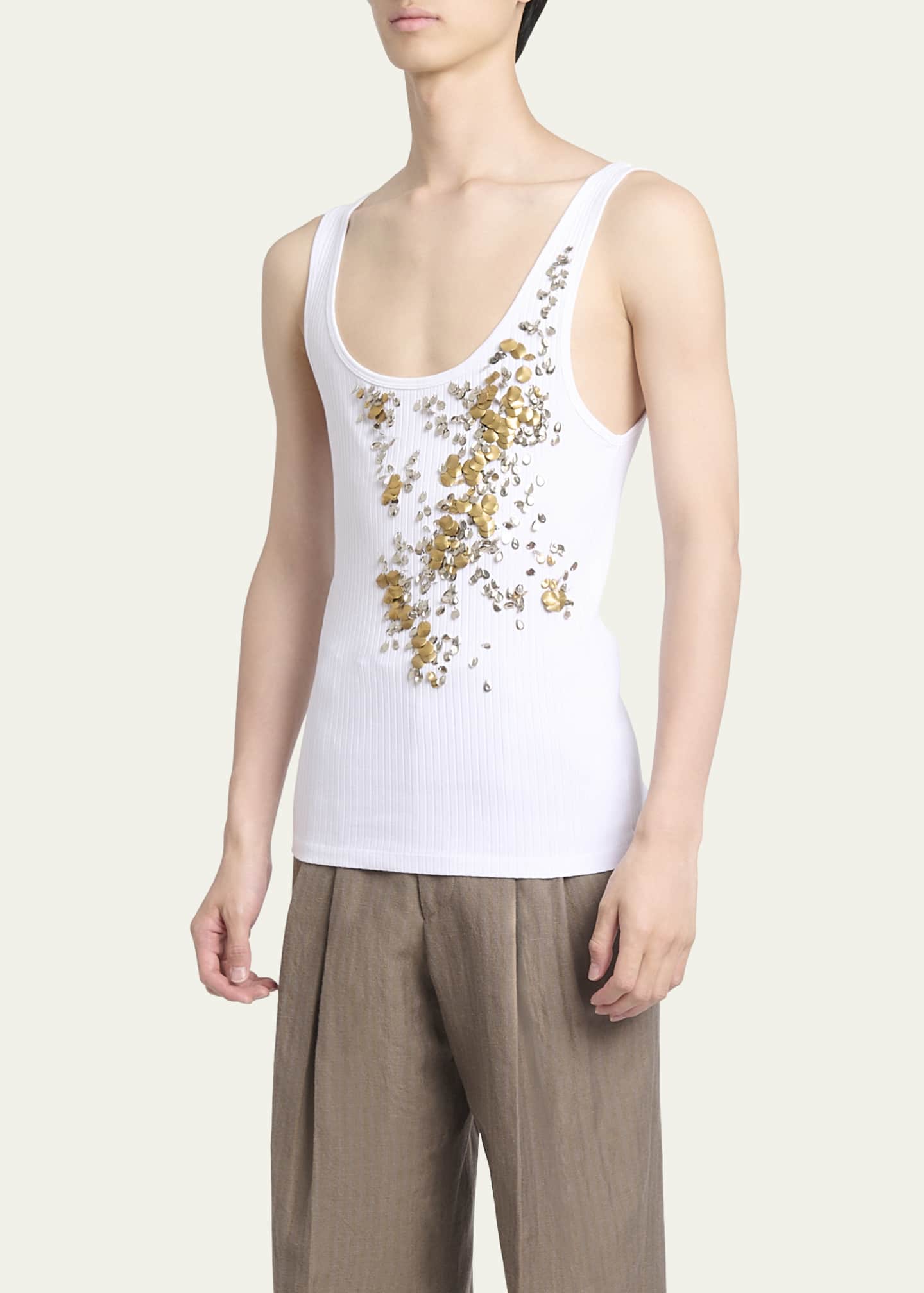 Dries Van Noten Men's Holly Embellished Tank Top Image 4 of 5