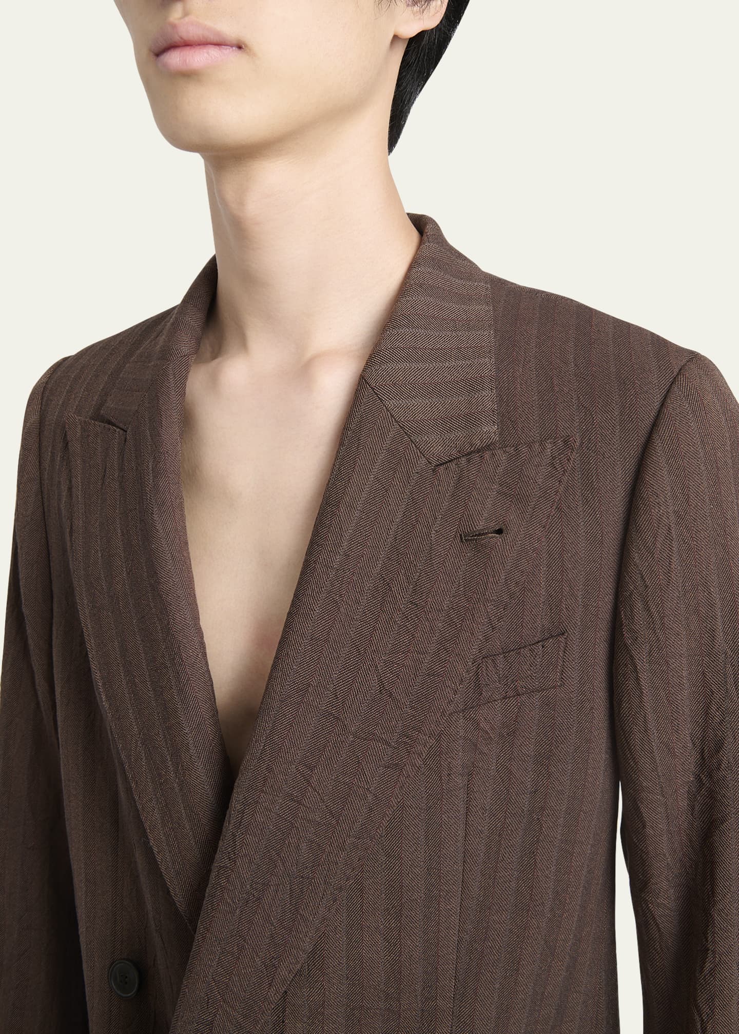 Dries Van Noten Men's Barton Herringbone Sport Coat Image 5 of 5