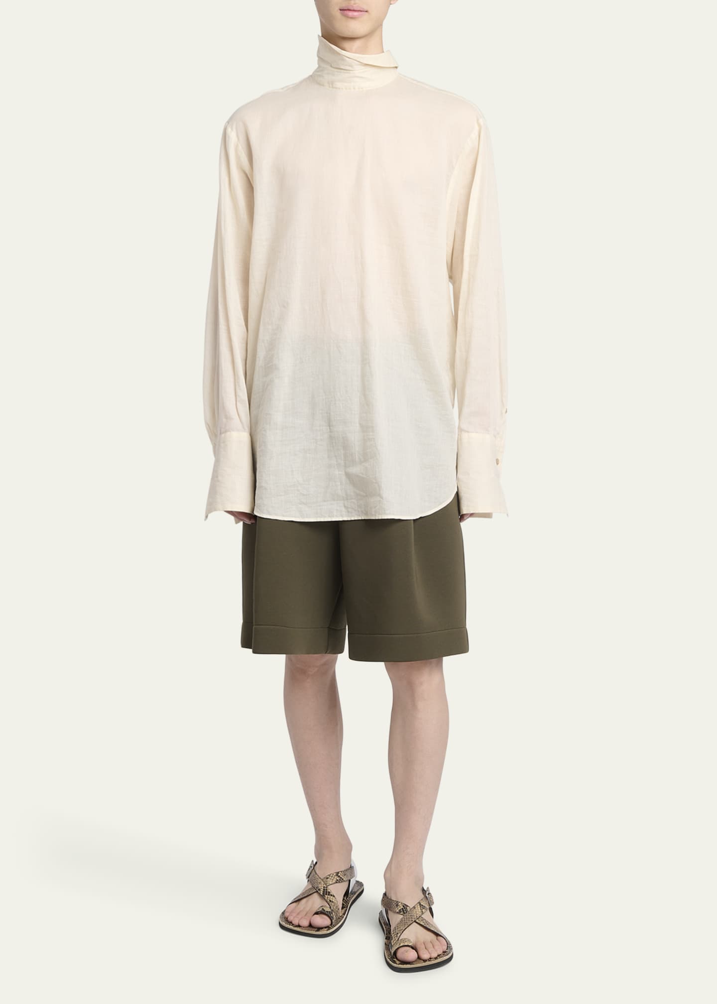 Dries Van Noten Men's Corsino Backwards Dress Shirt Image 2 of 5