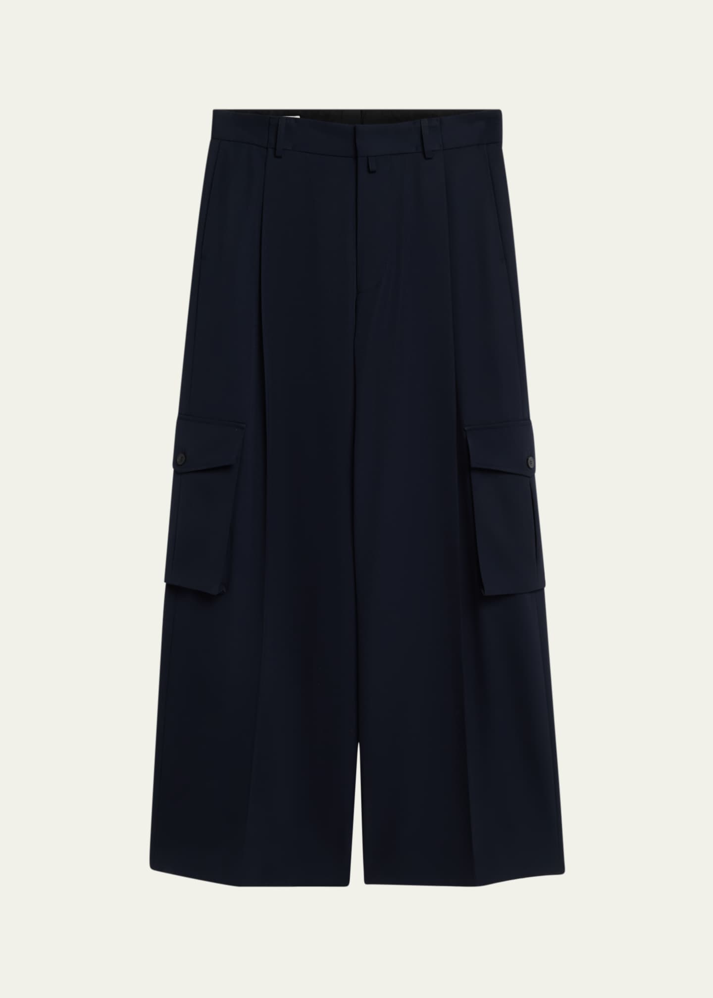 Dries Van Noten Men's Pier Tris Wide-Leg Gabardine Pants Image 1 of 5
