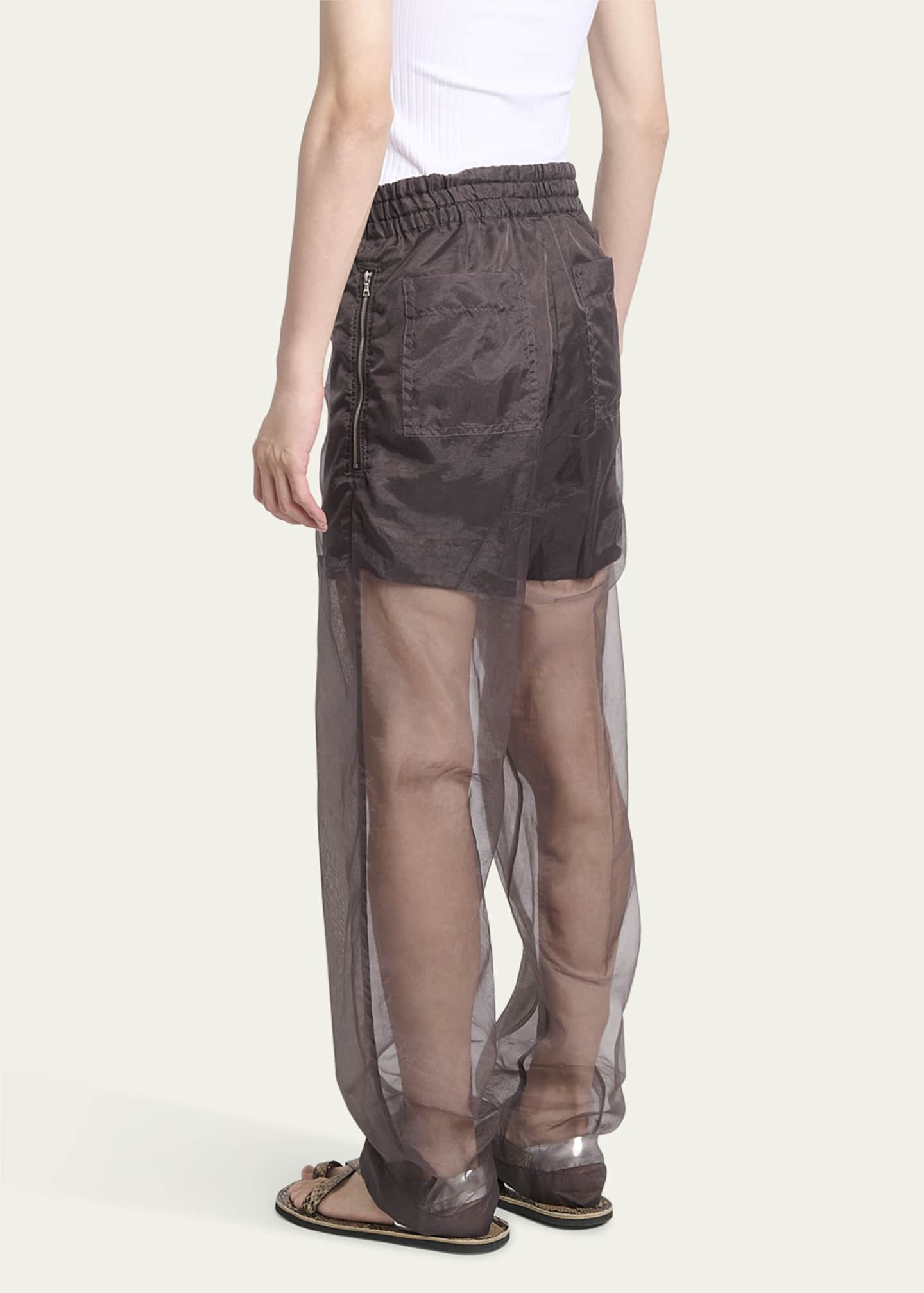 Dries Van Noten Men's Pendo Sheer Double-Layer Pants Image 3 of 5