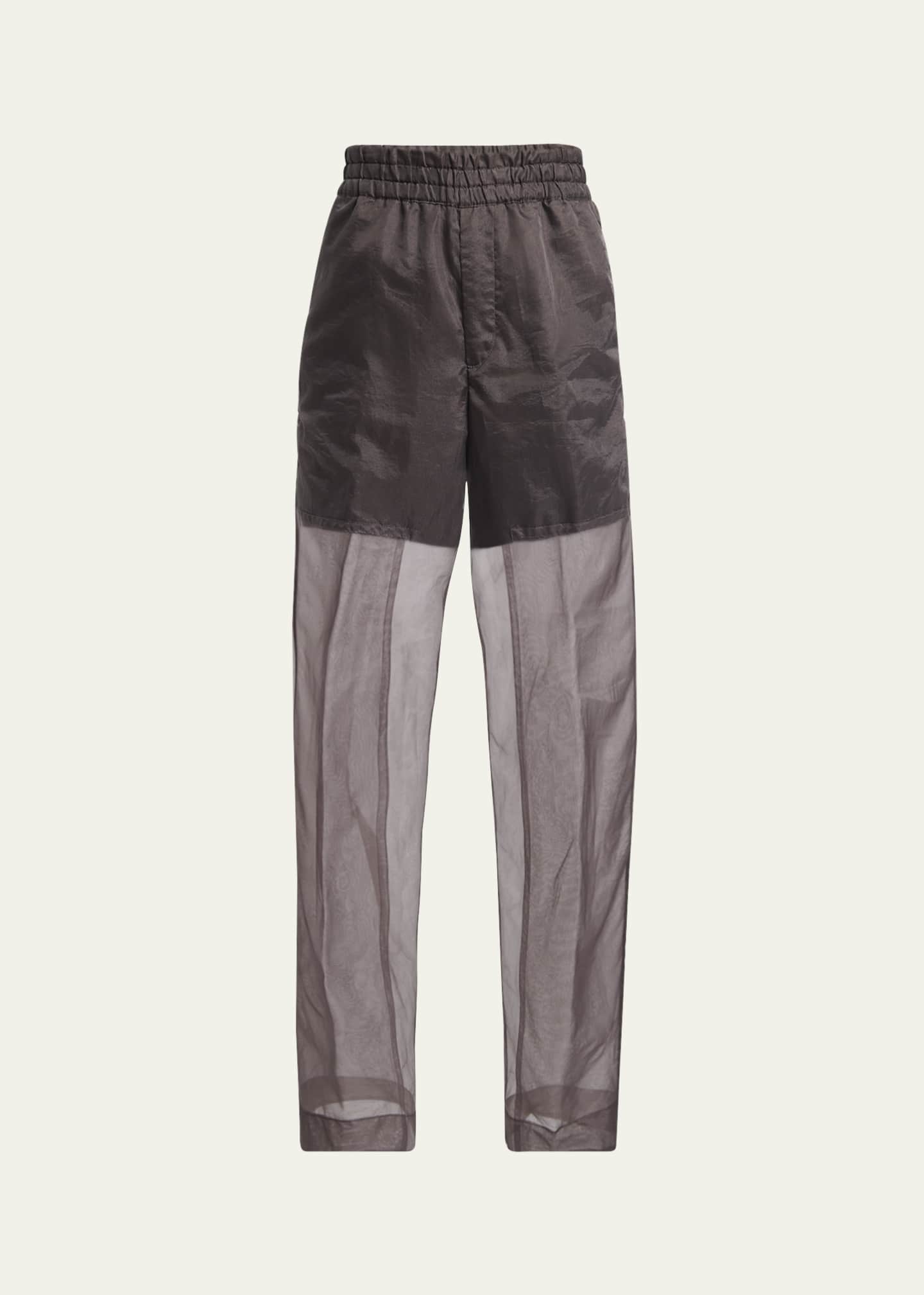 Dries Van Noten Men's Pendo Sheer Double-Layer Pants Image 1 of 5