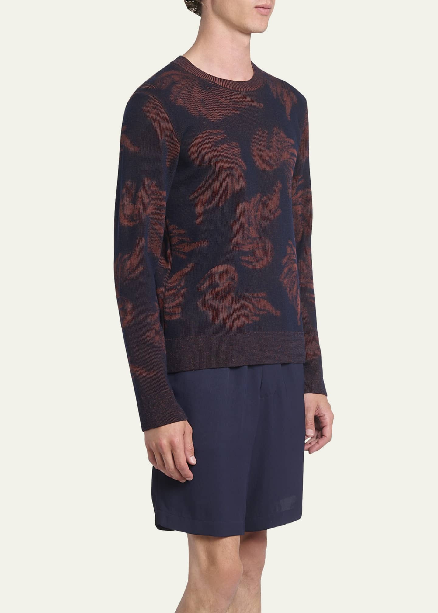 Dries Van Noten Men's Melis Palm Jacquard Sweater Image 4 of 5