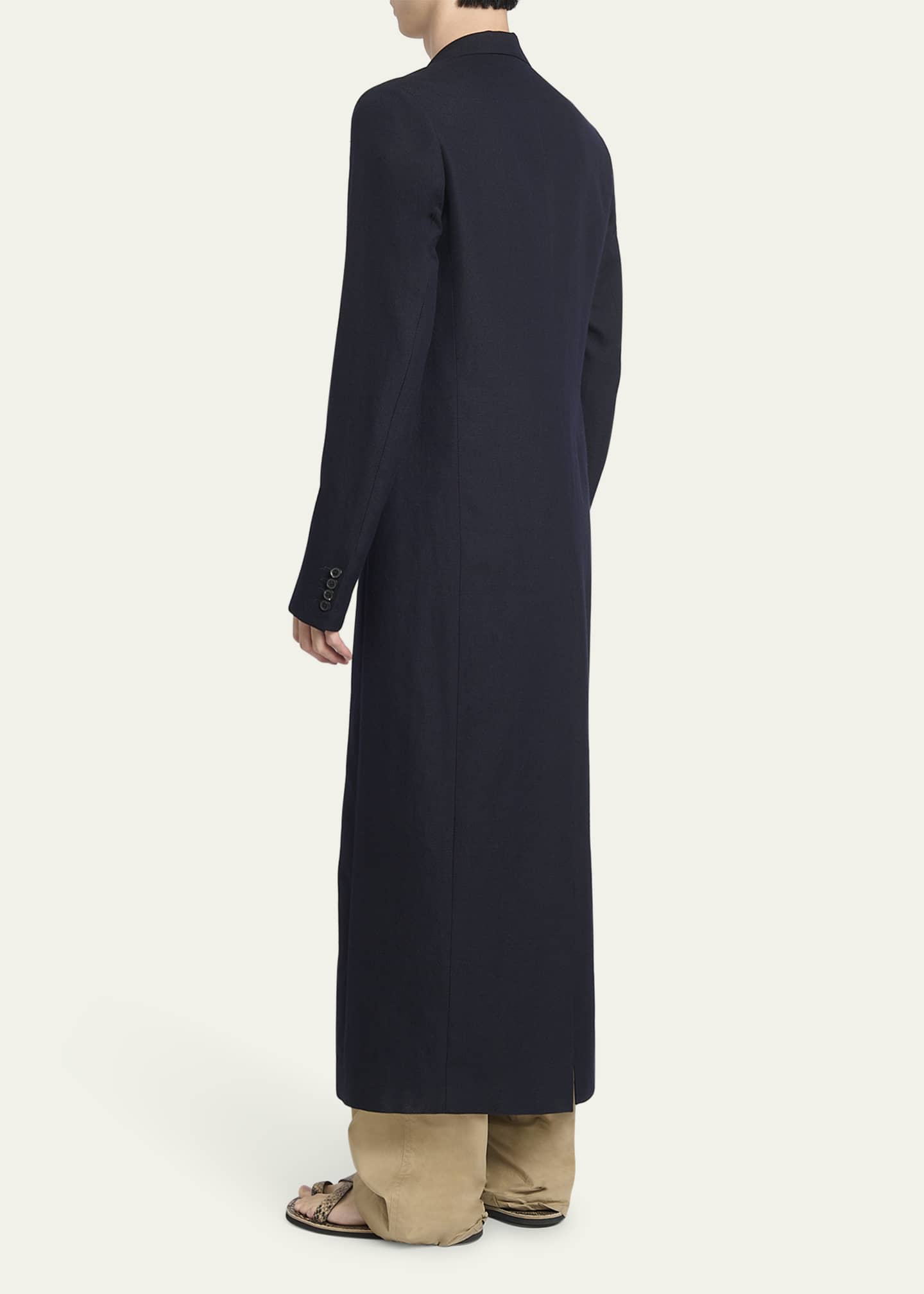 Dries Van Noten Men's Razon Hopsack Overcoat Image 3 of 5