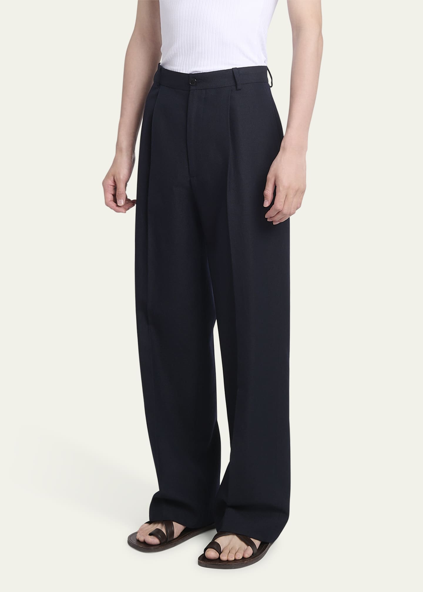 Dries Van Noten Men's Penrud Wool-Linen Pants Image 4 of 5