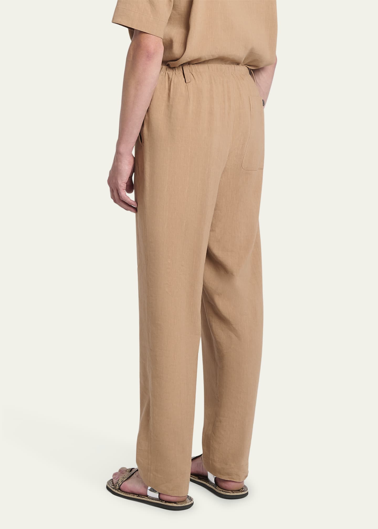 Dries Van Noten Men's Penny Linen-Blend Trousers Image 3 of 5