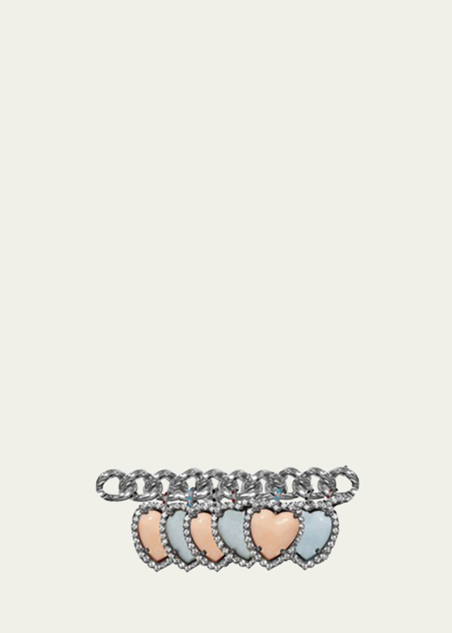 Valentino Garavani Men's Crystal Heart Chain Bracelet Image 2 of 2