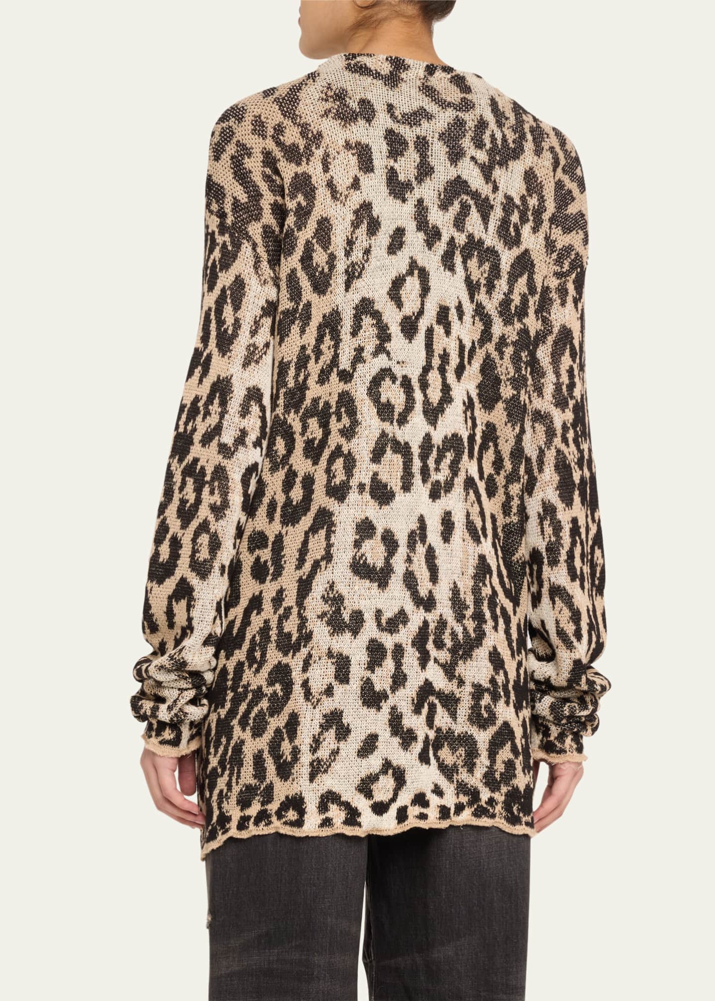 R13 Leopard-Print Boyfriend Cardigan Image 3 of 5