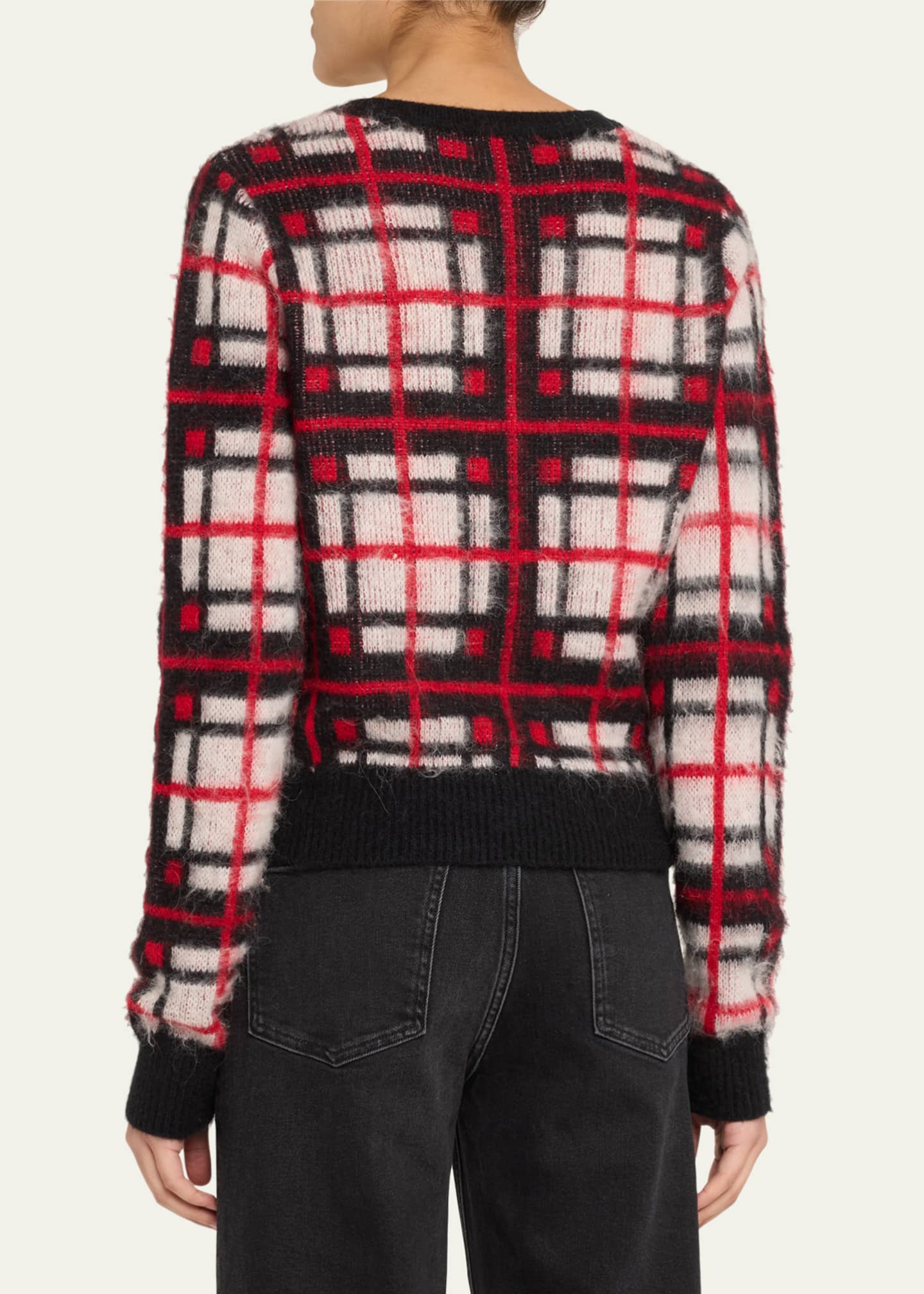 RE/DONE Tartan V-Neck Sweater Image 3 of 5