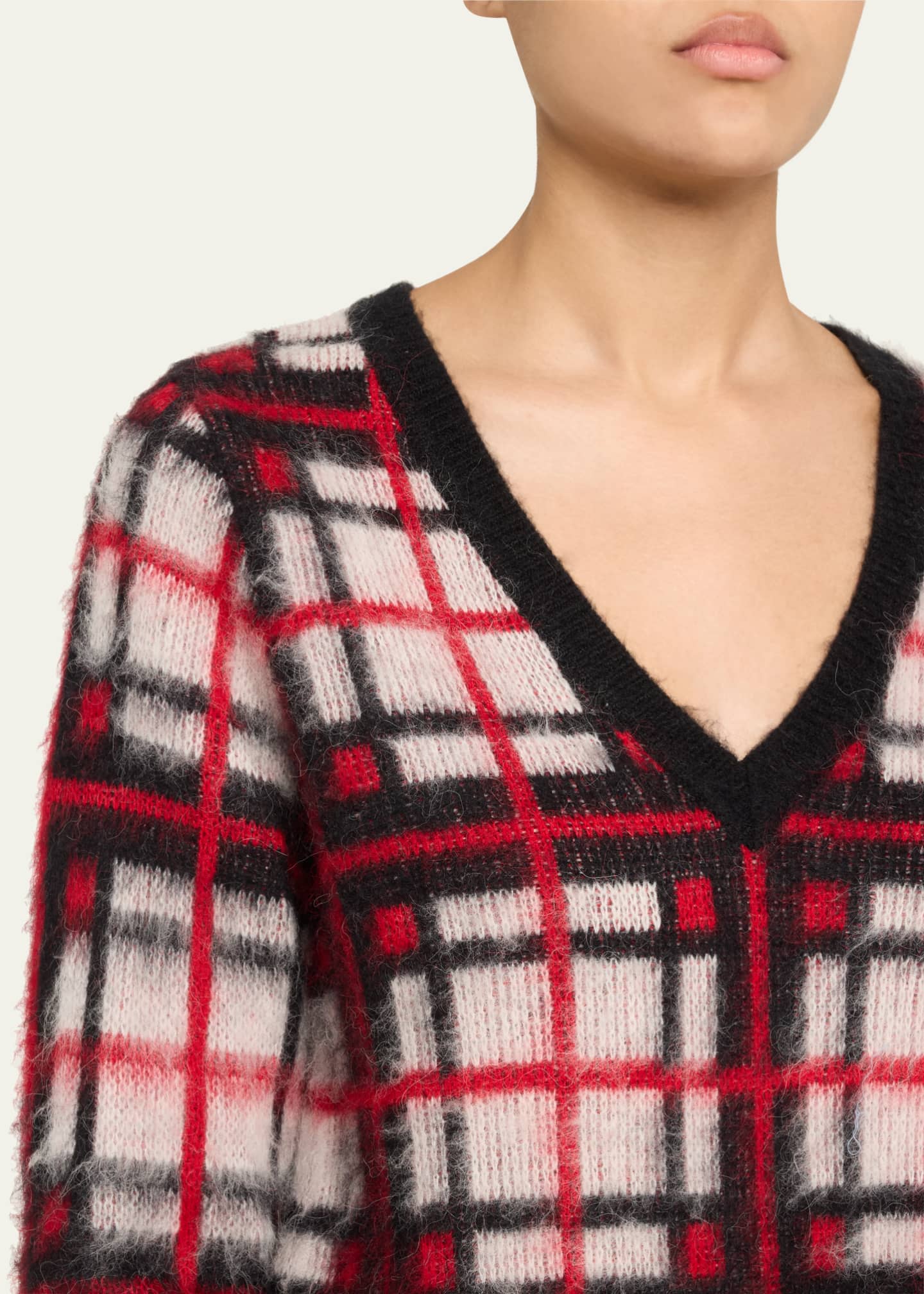 RE/DONE Tartan V-Neck Sweater Image 5 of 5