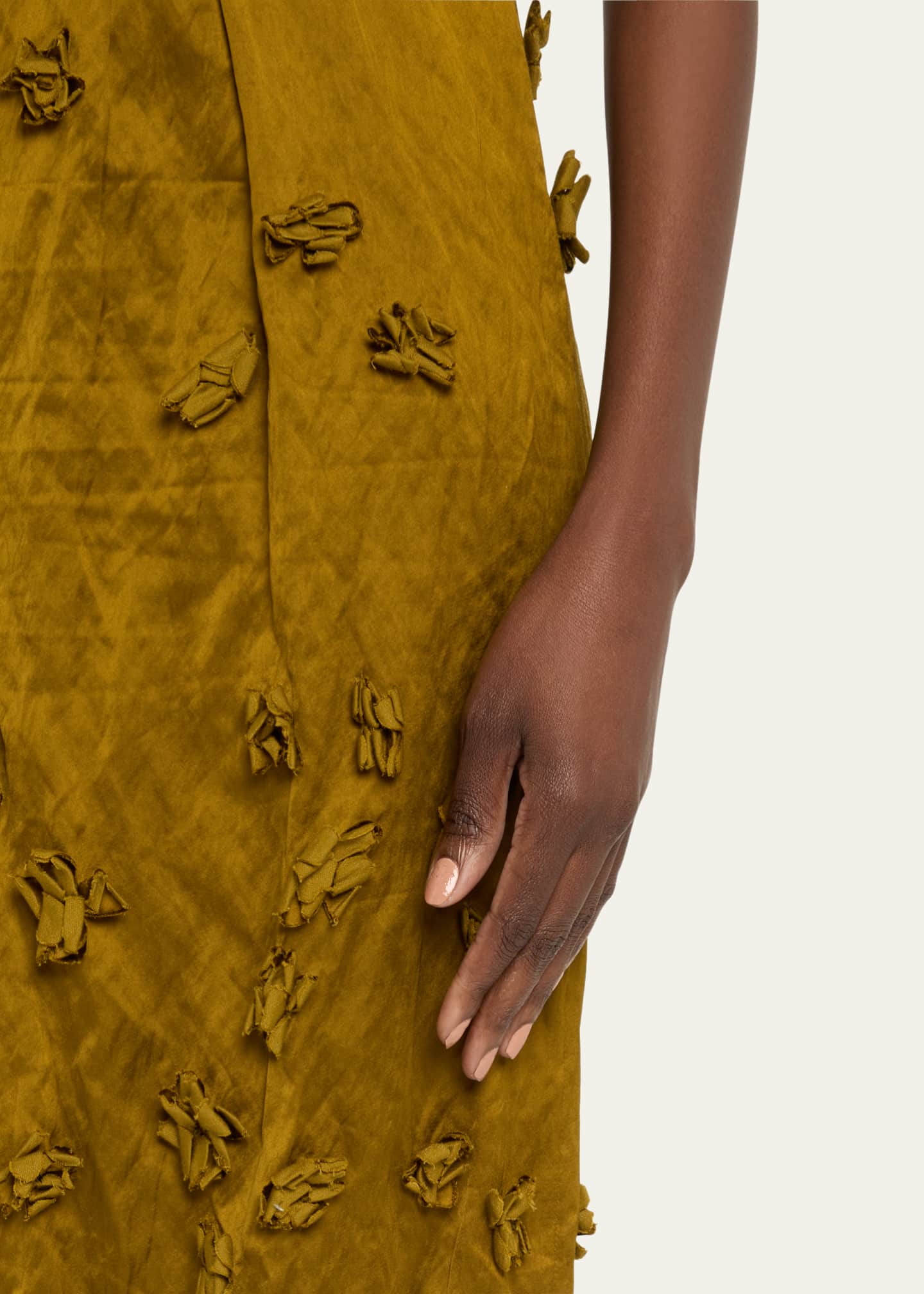 Michael Kors Collection Floral Hand Embroidered Cap-Sleeve Dress Image 5 of 5