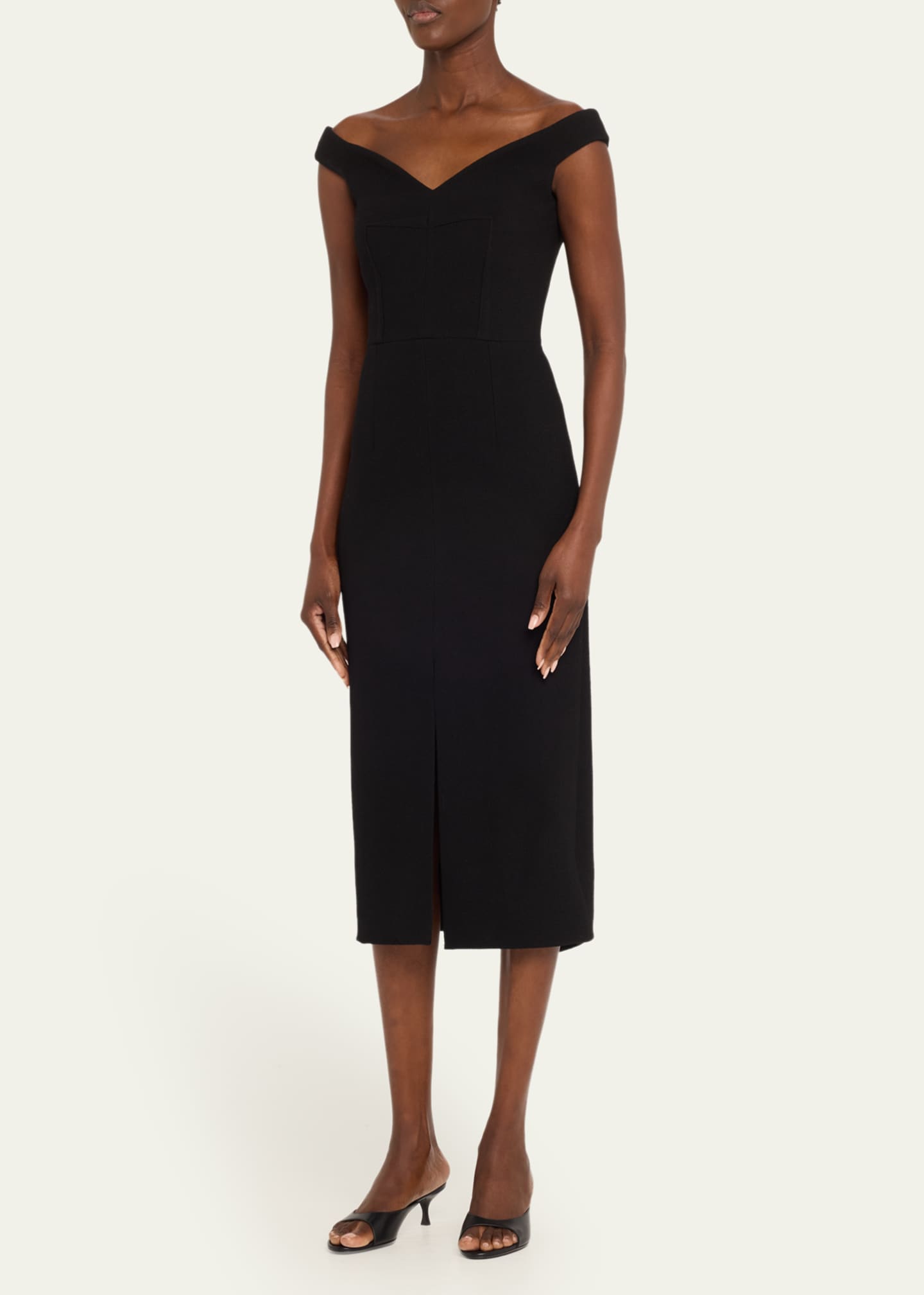 Michael Kors Collection Off-The-Shoulder Sheath Dress Image 4 of 5