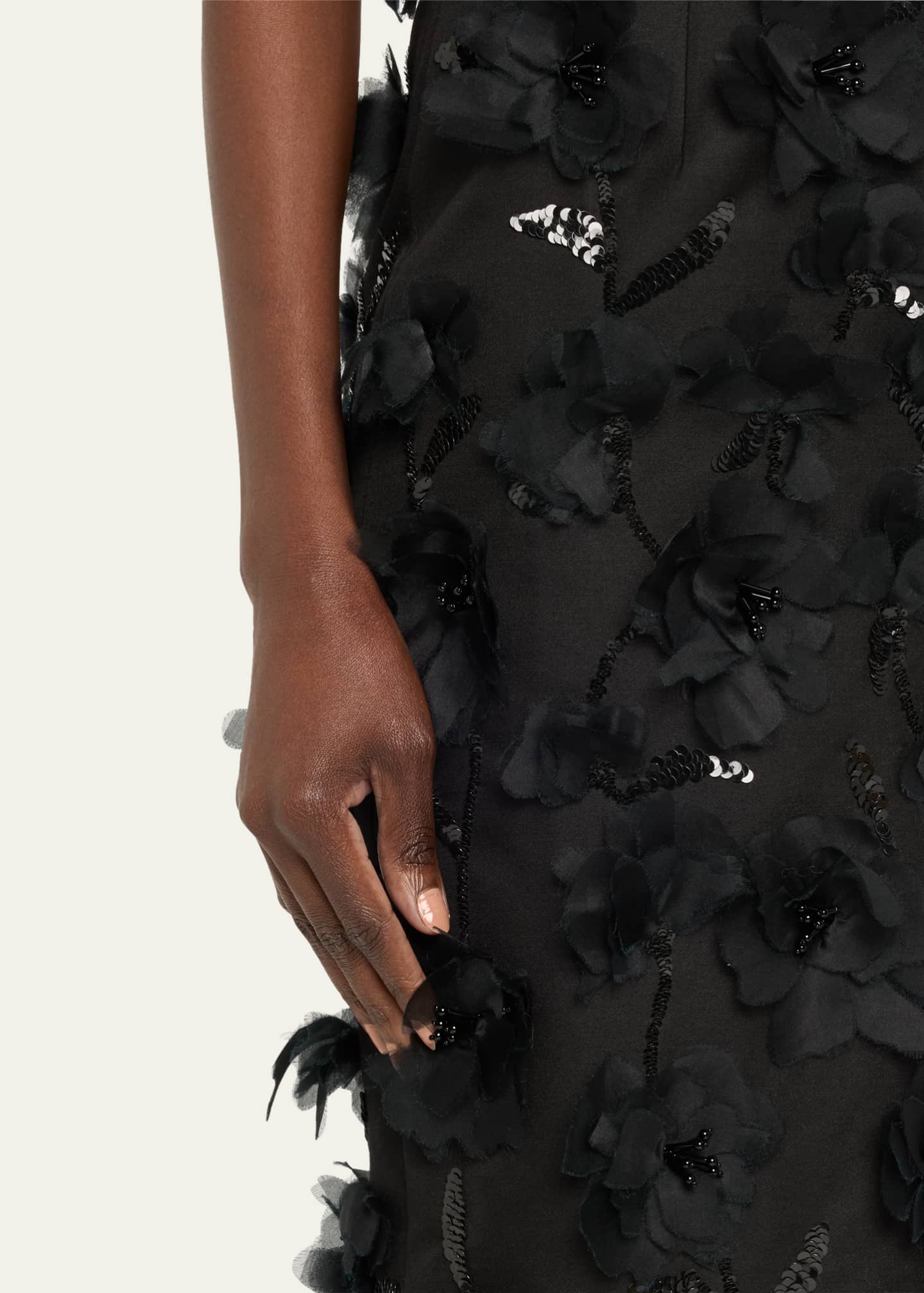 Michael Kors Collection Floral Hand Embellished Strapless Sheath Dress Image 5 of 5