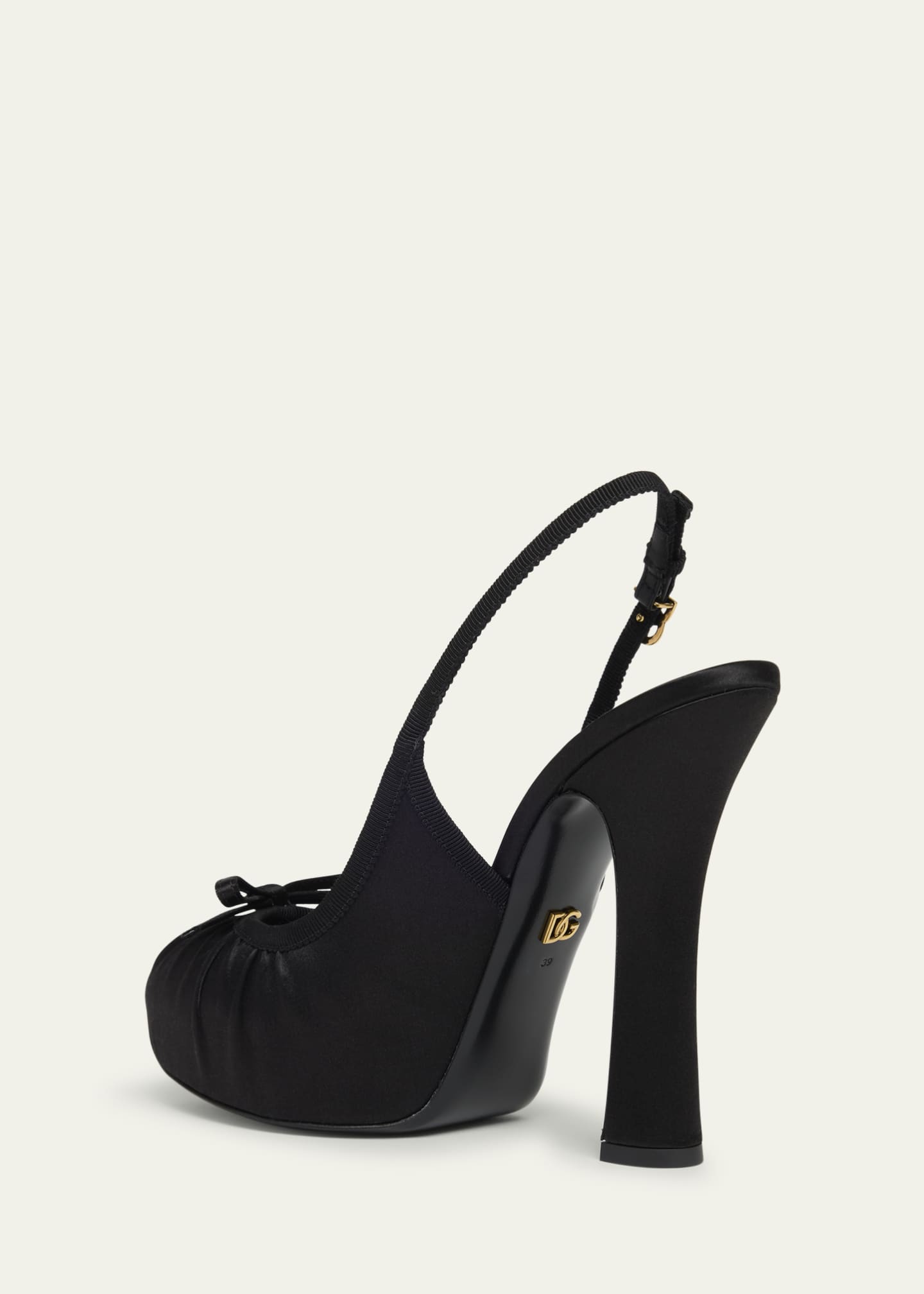 Dolce&Gabbana Satin Bow Slingback Ballerina Pumps Image 4 of 6