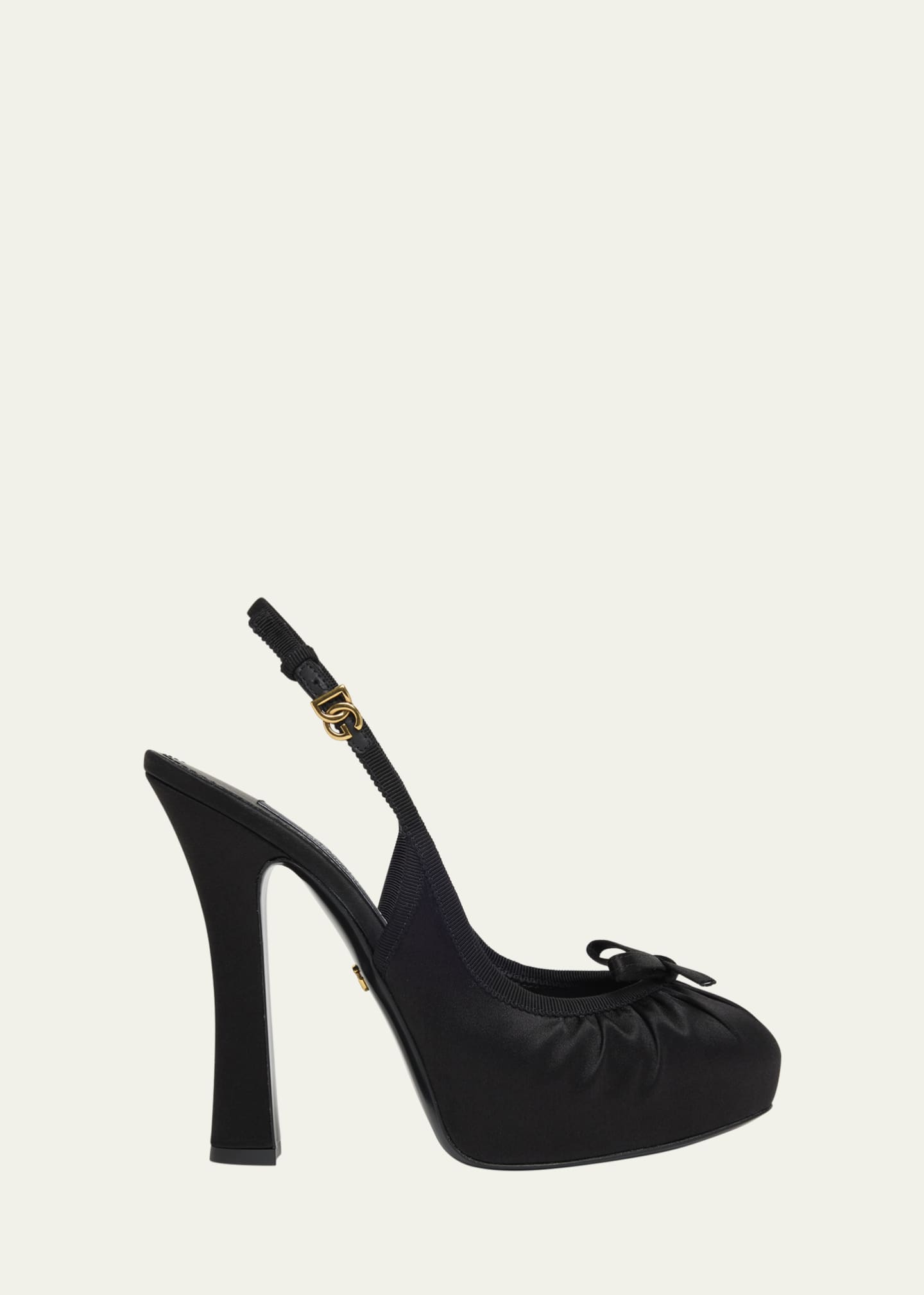 Dolce&Gabbana Satin Bow Slingback Ballerina Pumps Image 1 of 6