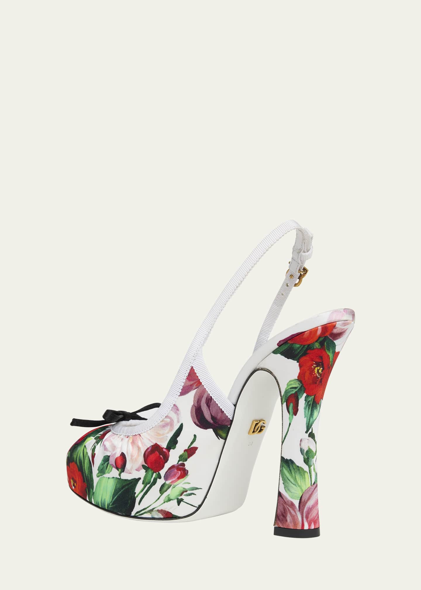 Dolce&Gabbana Slingback Floral Ballerina Stiletto Pumps Image 2 of 4