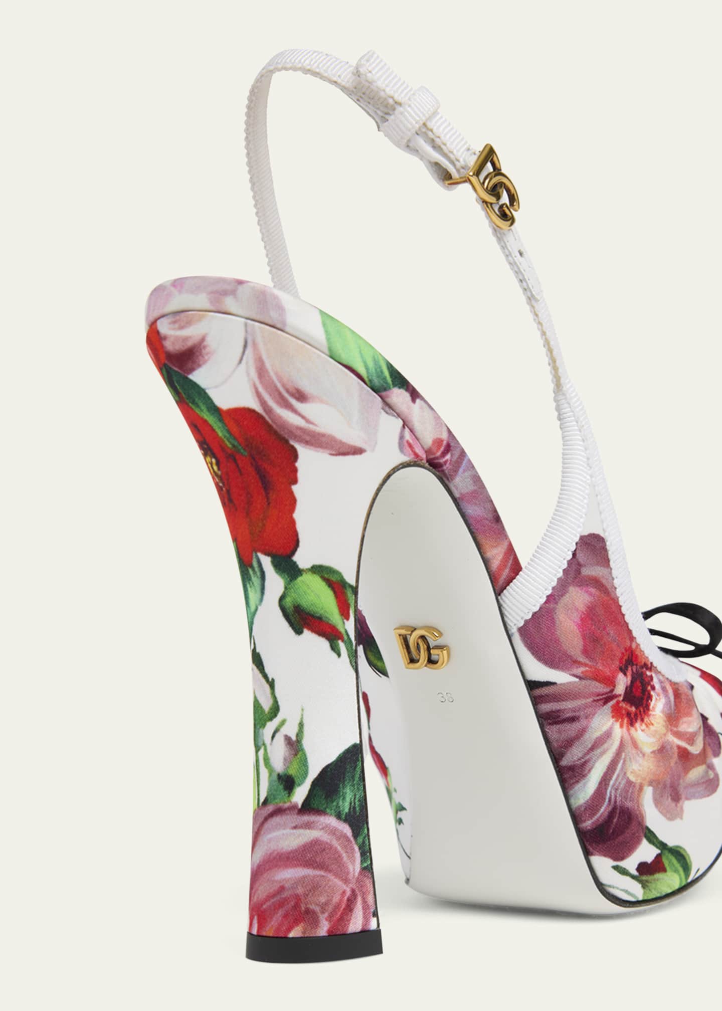 Dolce&Gabbana Slingback Floral Ballerina Stiletto Pumps Image 3 of 4