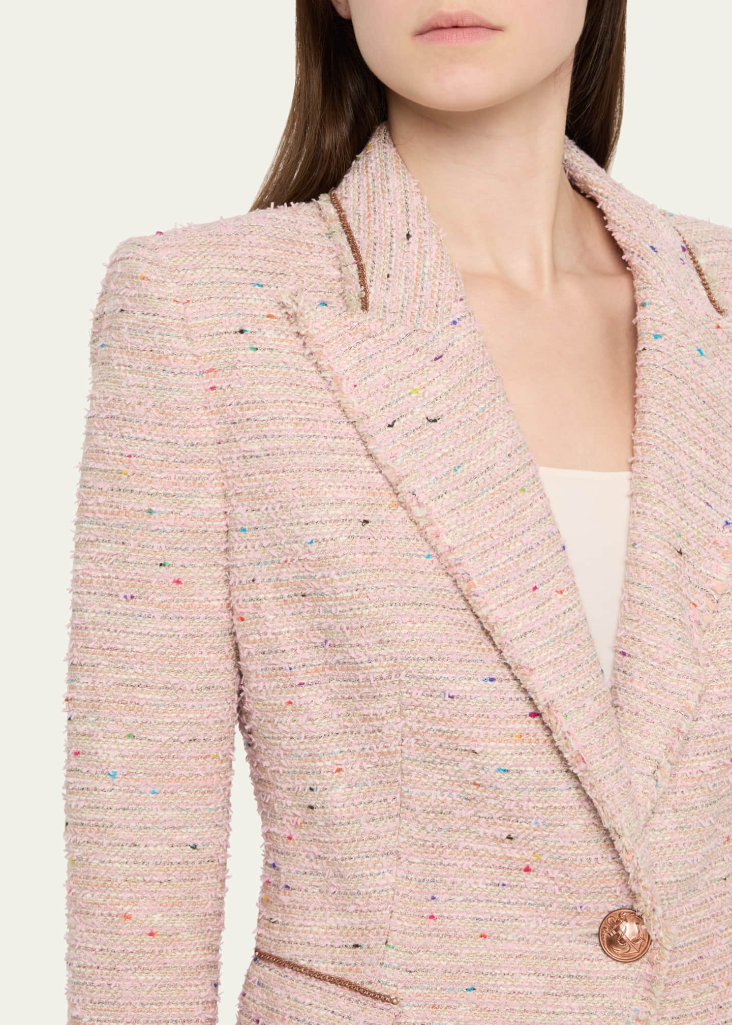 Kobi Halperin Fiorellie Chain-Trim Tweed Jacket Image 5 of 5