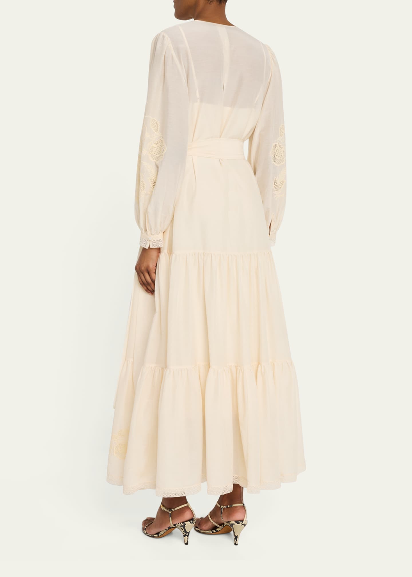 Shanice Tiered Floral-Embroidered Maxi Dress