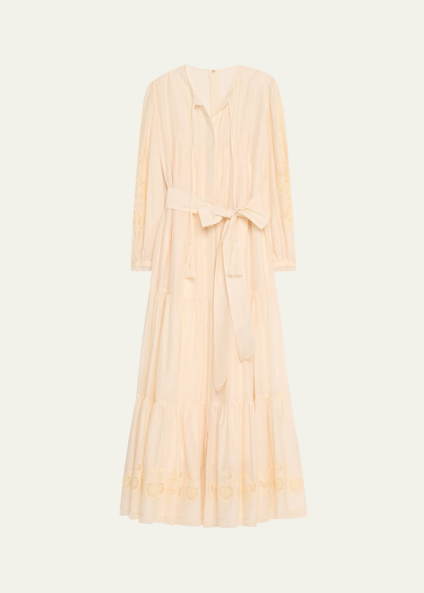 Shanice Tiered Floral-Embroidered Maxi Dress - Thumbnail 1