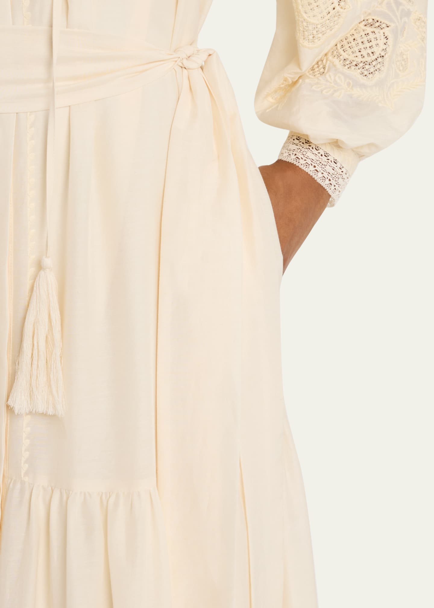 Shanice Tiered Floral-Embroidered Maxi Dress