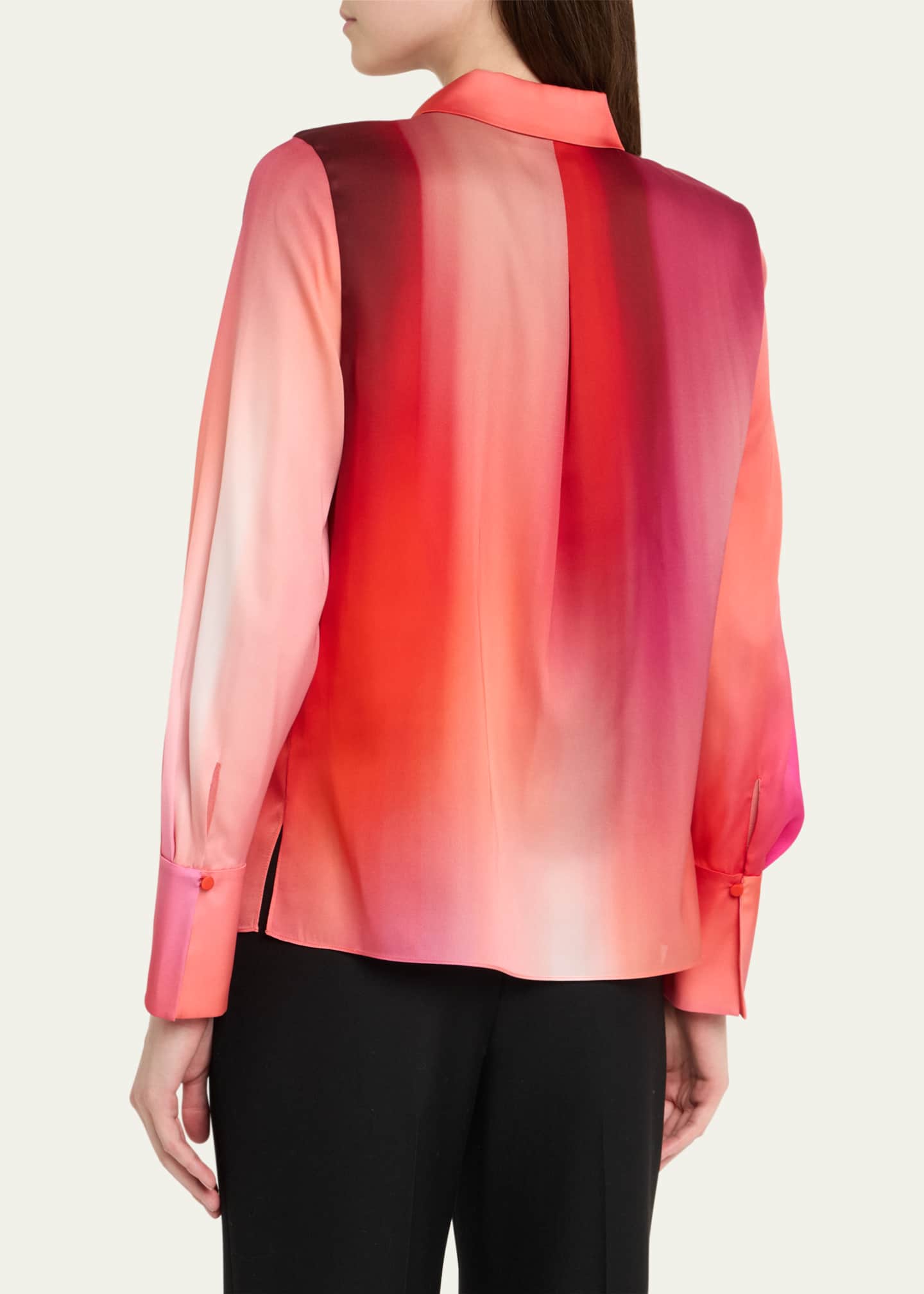 Cassi Ombre Button-Down Blouse - Thumbnail 3