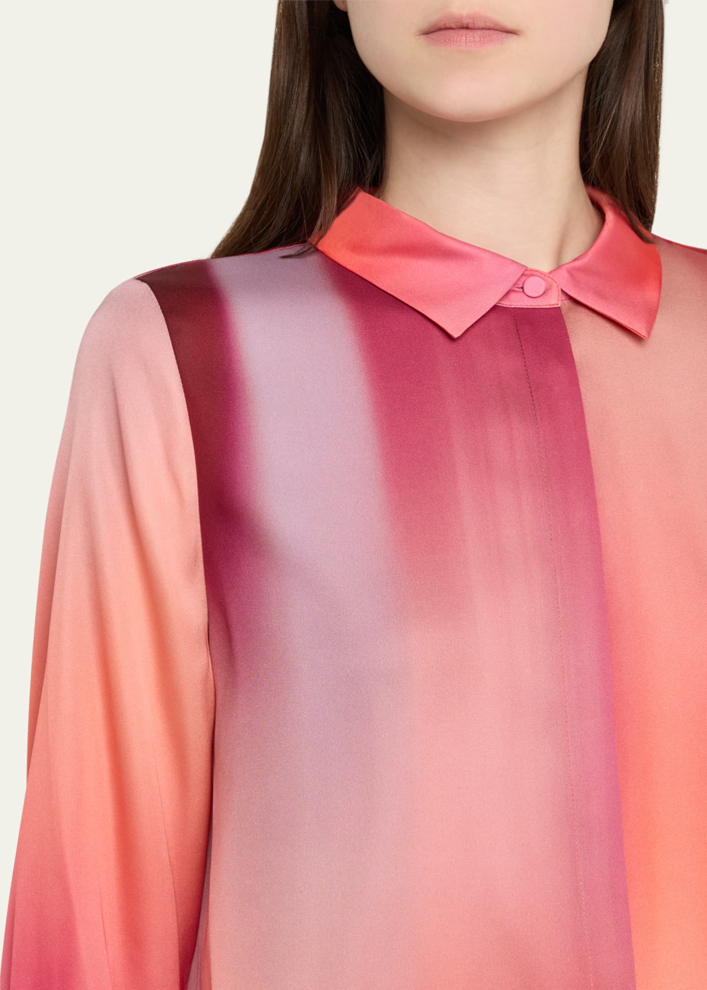 Cassi Ombre Button-Down Blouse - Thumbnail 5