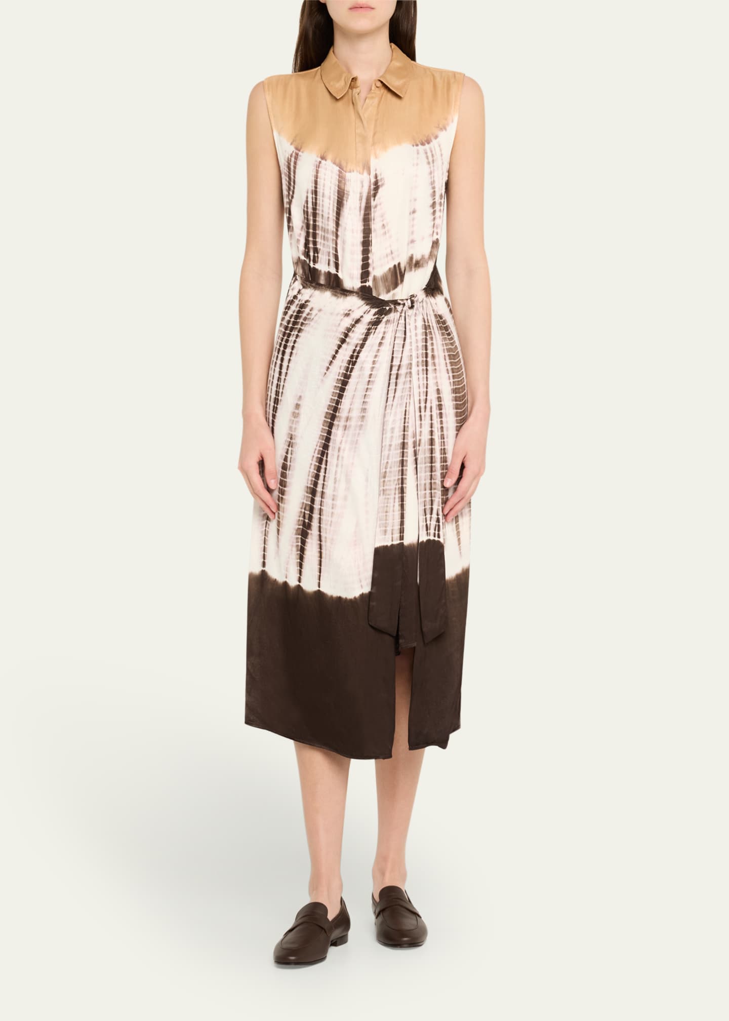 Kobi Halperin Ivria Tie-Dye Sleeveless Midi Wrap Shirtdress Image 2 of 5