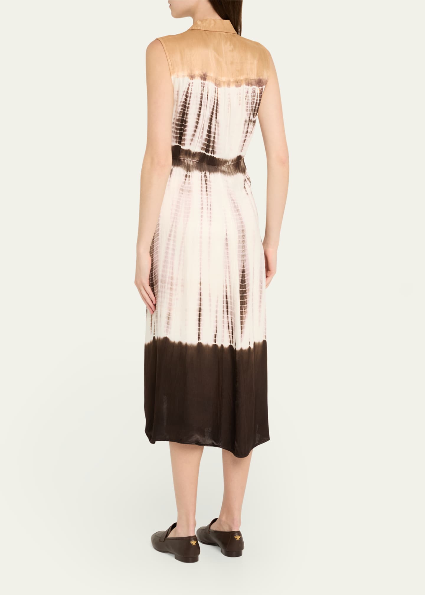 Kobi Halperin Ivria Tie-Dye Sleeveless Midi Wrap Shirtdress Image 3 of 5