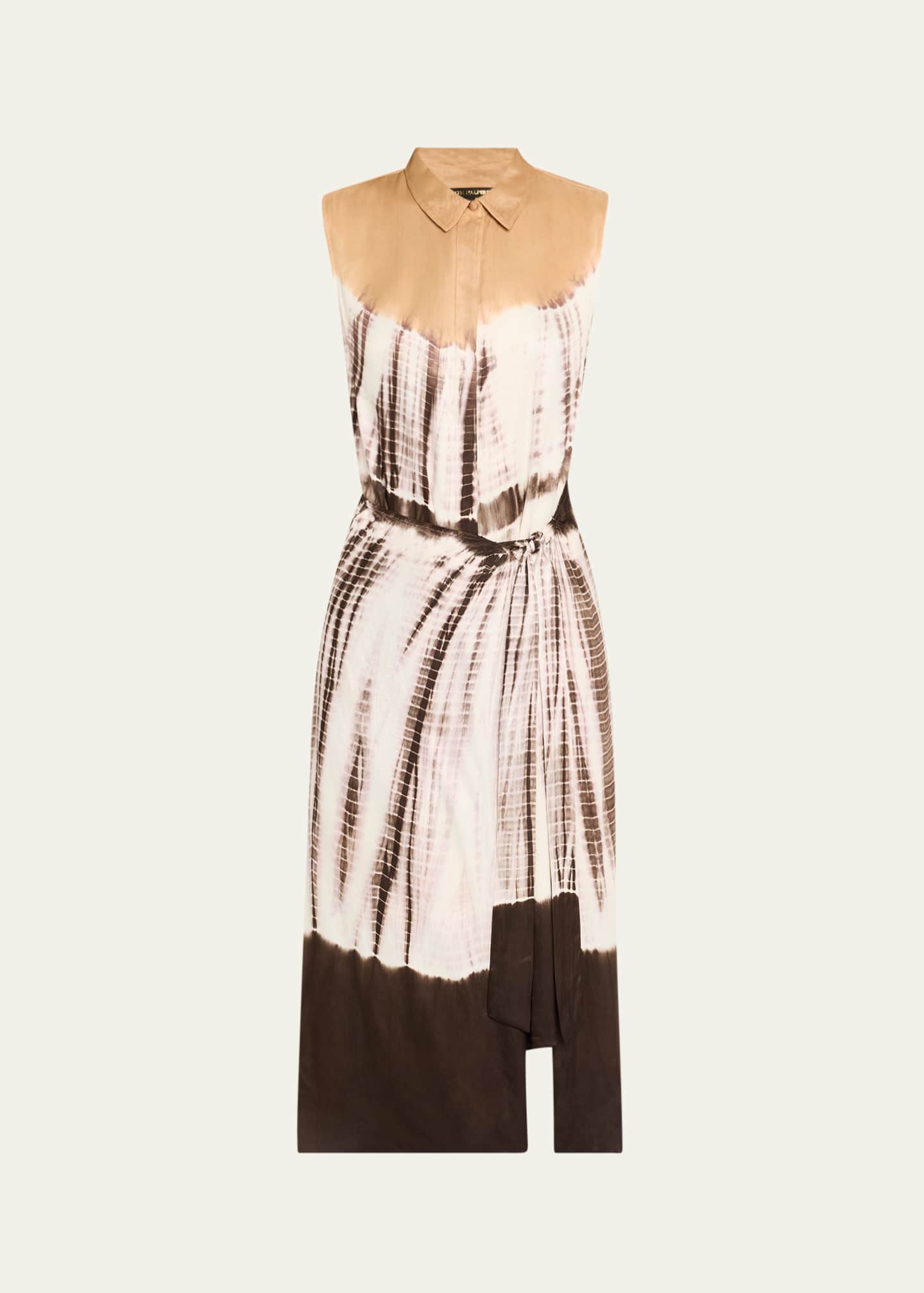Kobi Halperin Ivria Tie-Dye Sleeveless Midi Wrap Shirtdress Image 1 of 5