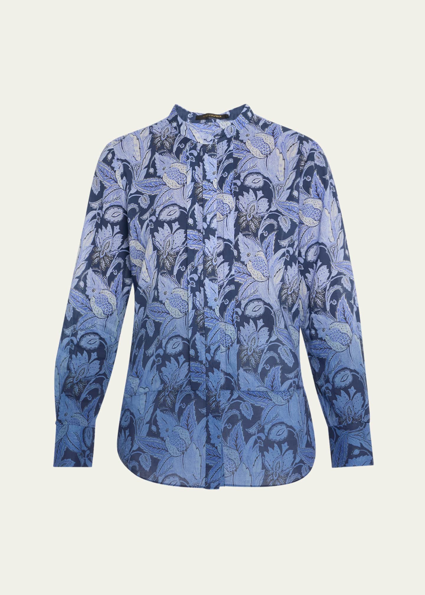 Napa Ombre Floral-Print Blouse