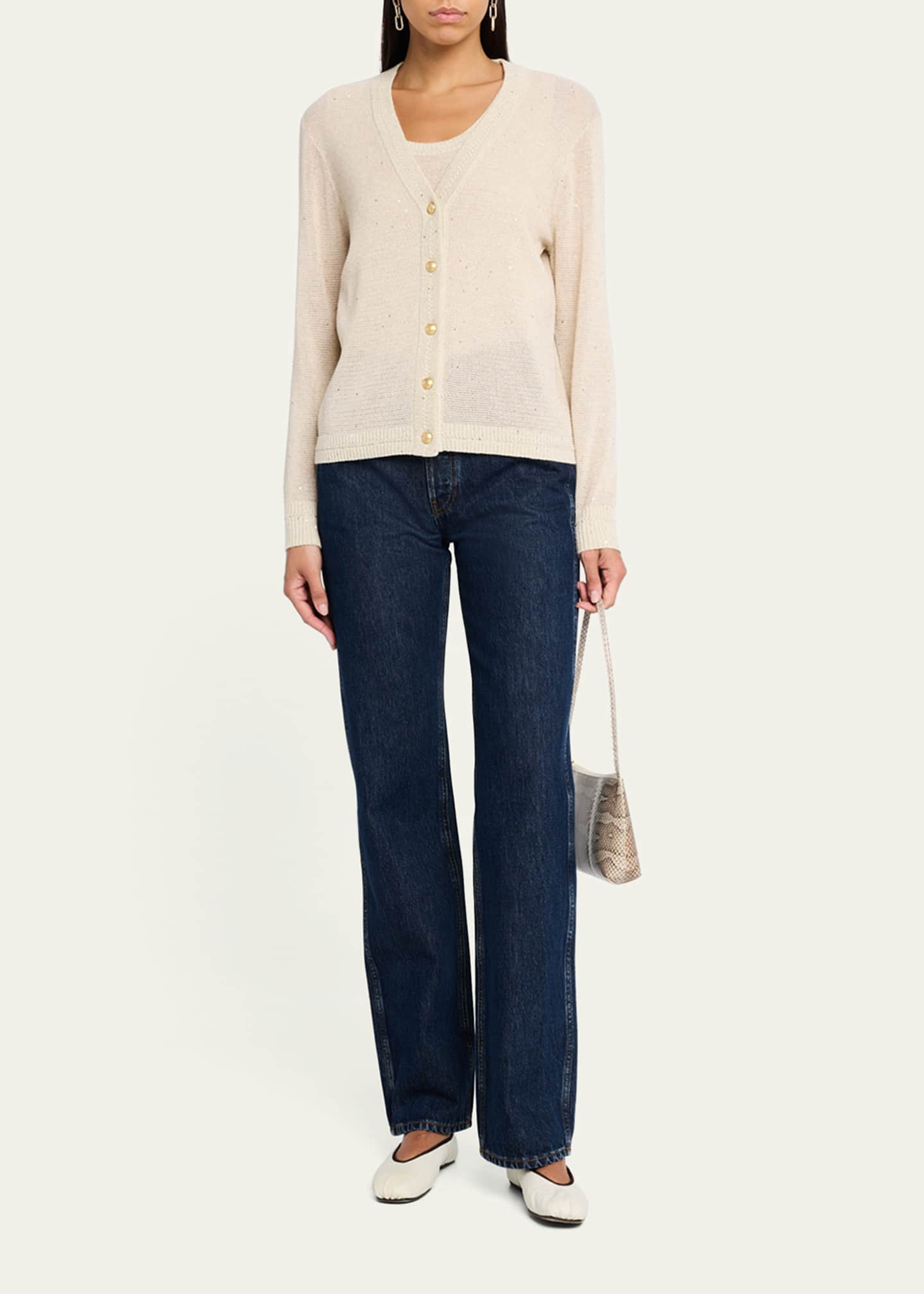 Kobi Halperin Anthia Sequin Button-Down Sweater Image 2 of 5