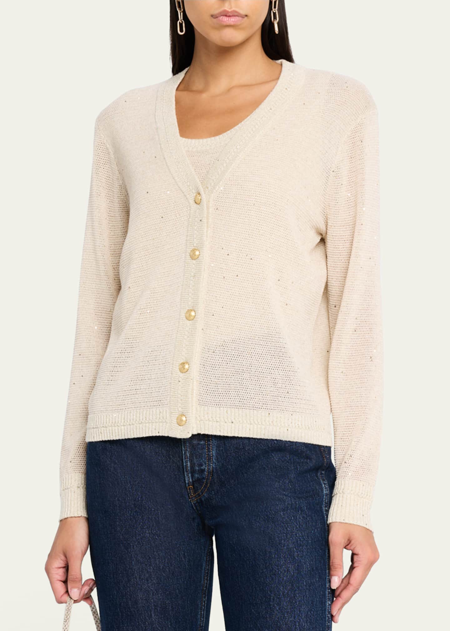 Kobi Halperin Anthia Sequin Button-Down Sweater Image 4 of 5