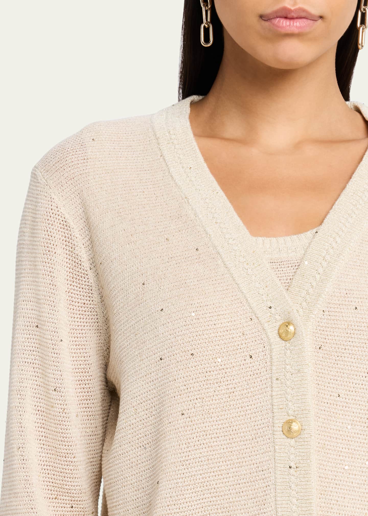 Kobi Halperin Anthia Sequin Button-Down Sweater Image 5 of 5