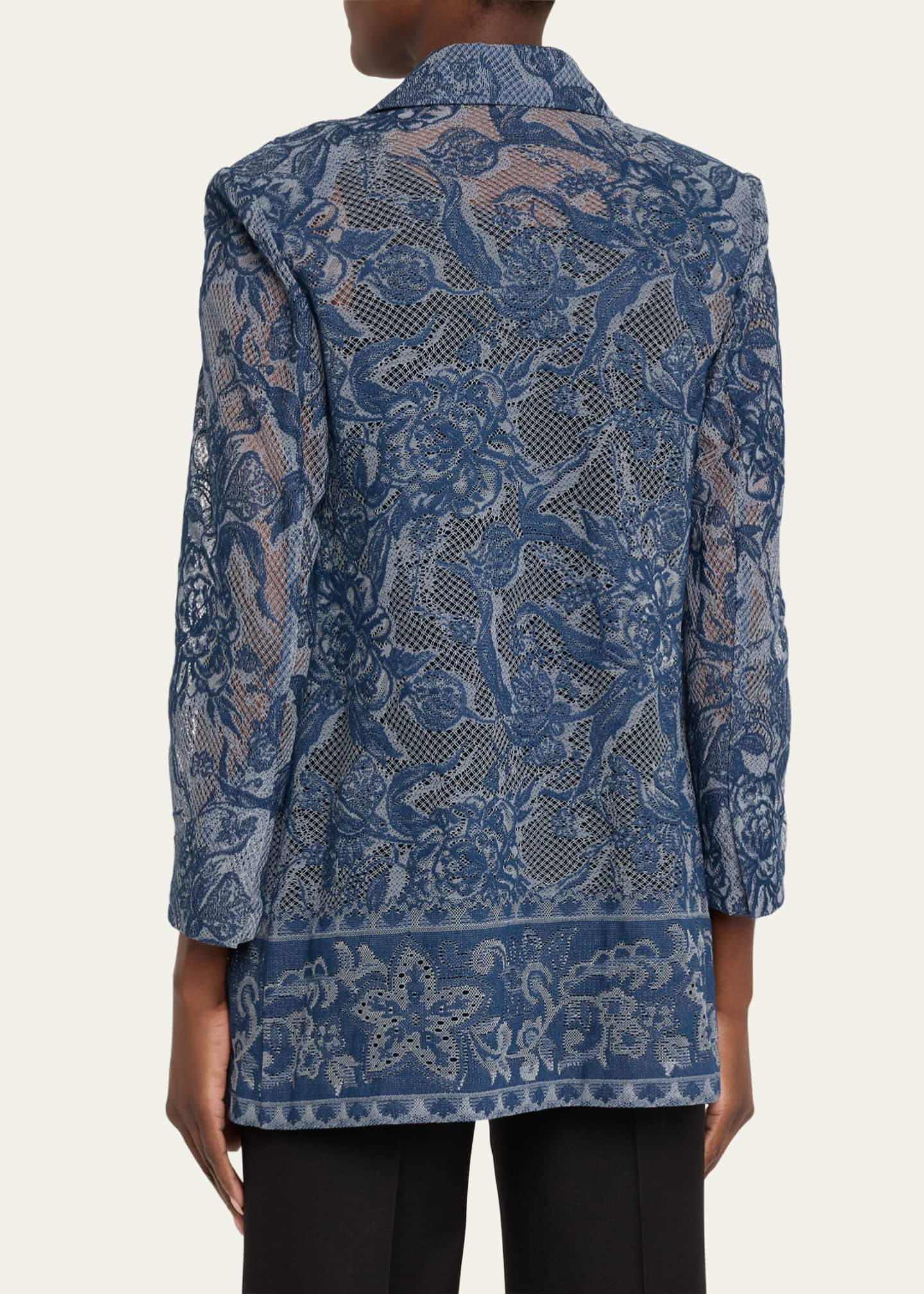 Nathalie Open-Front Floral Lace Jacket