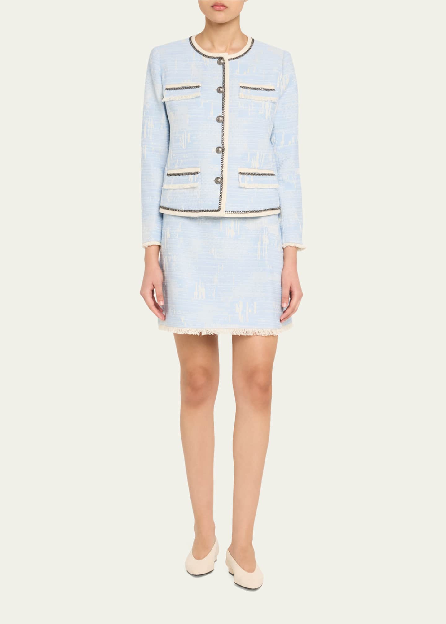Kobi Halperin Rigby Fringe-Hem Tweed Mini Skirt Image 2 of 5