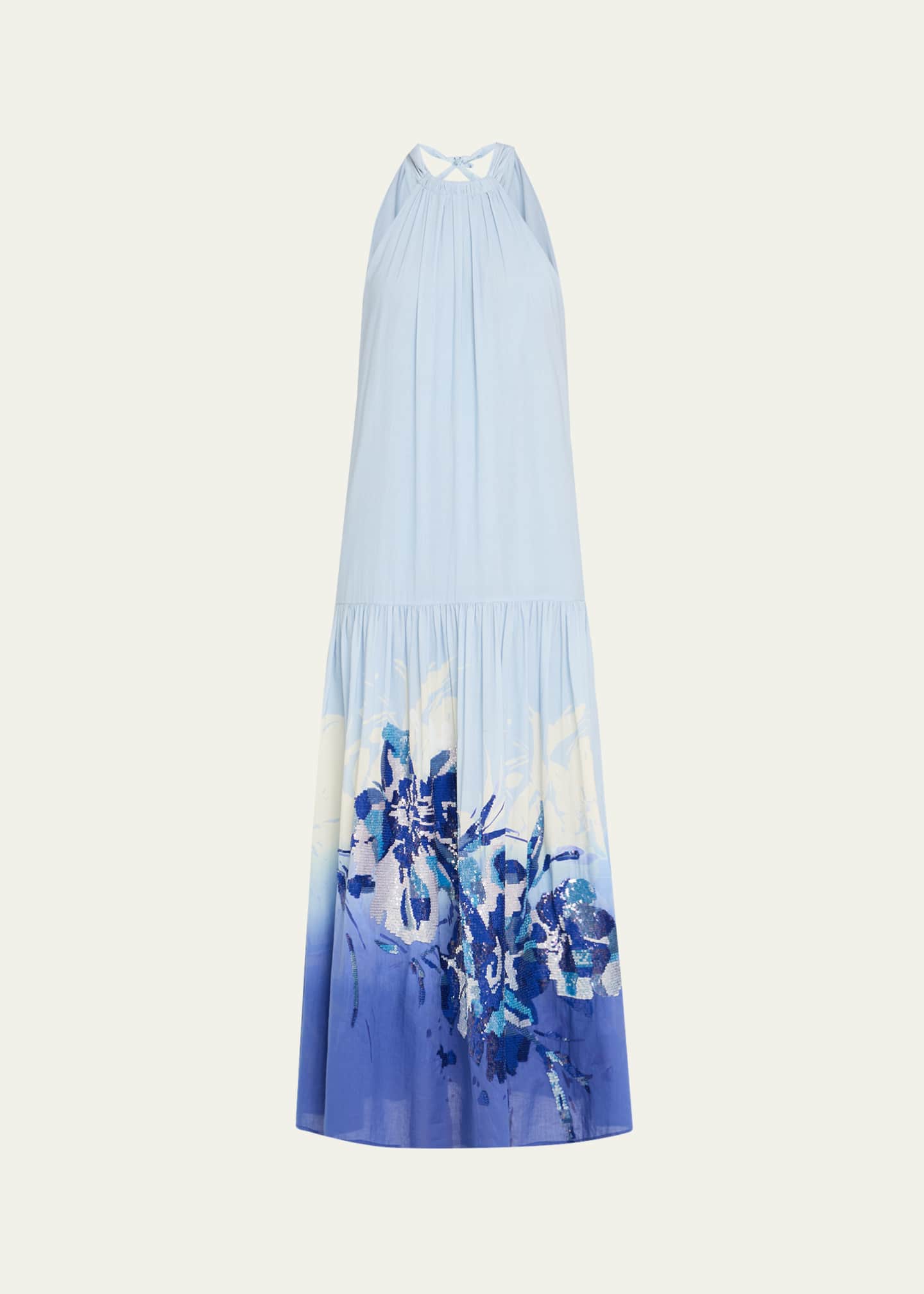 Kobi Halperin Daelia Sequin Floral-Print Halter Maxi Dress Image 1 of 5