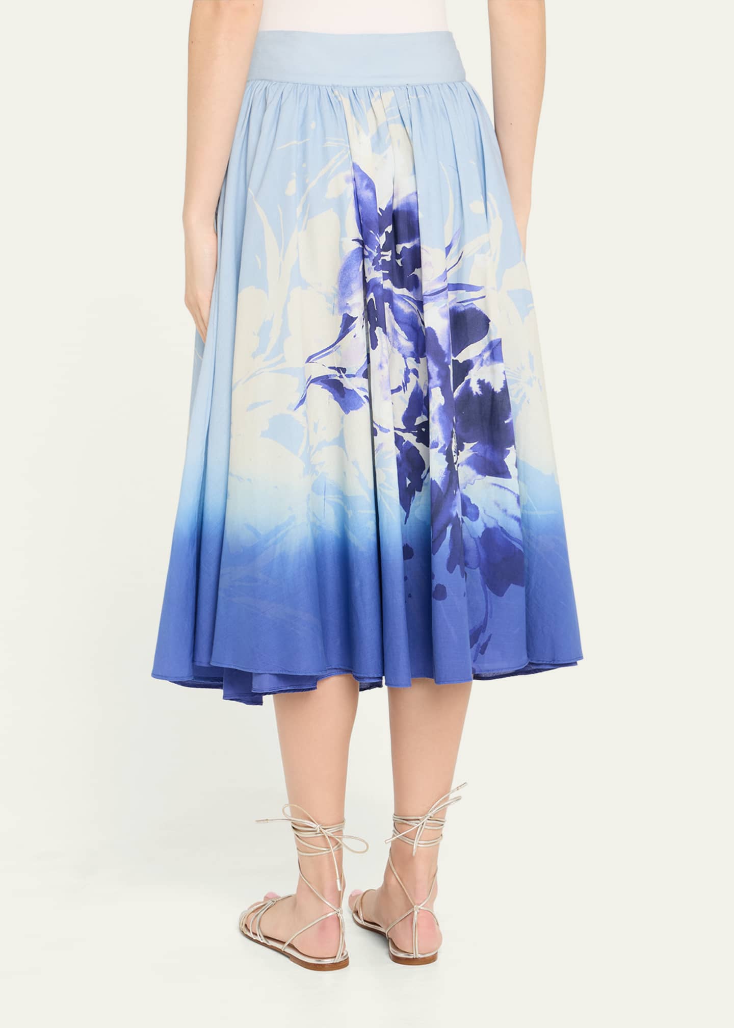 Kobi Halperin Selwyn Ombre Sequin Floral-Print Midi Skirt Image 3 of 5