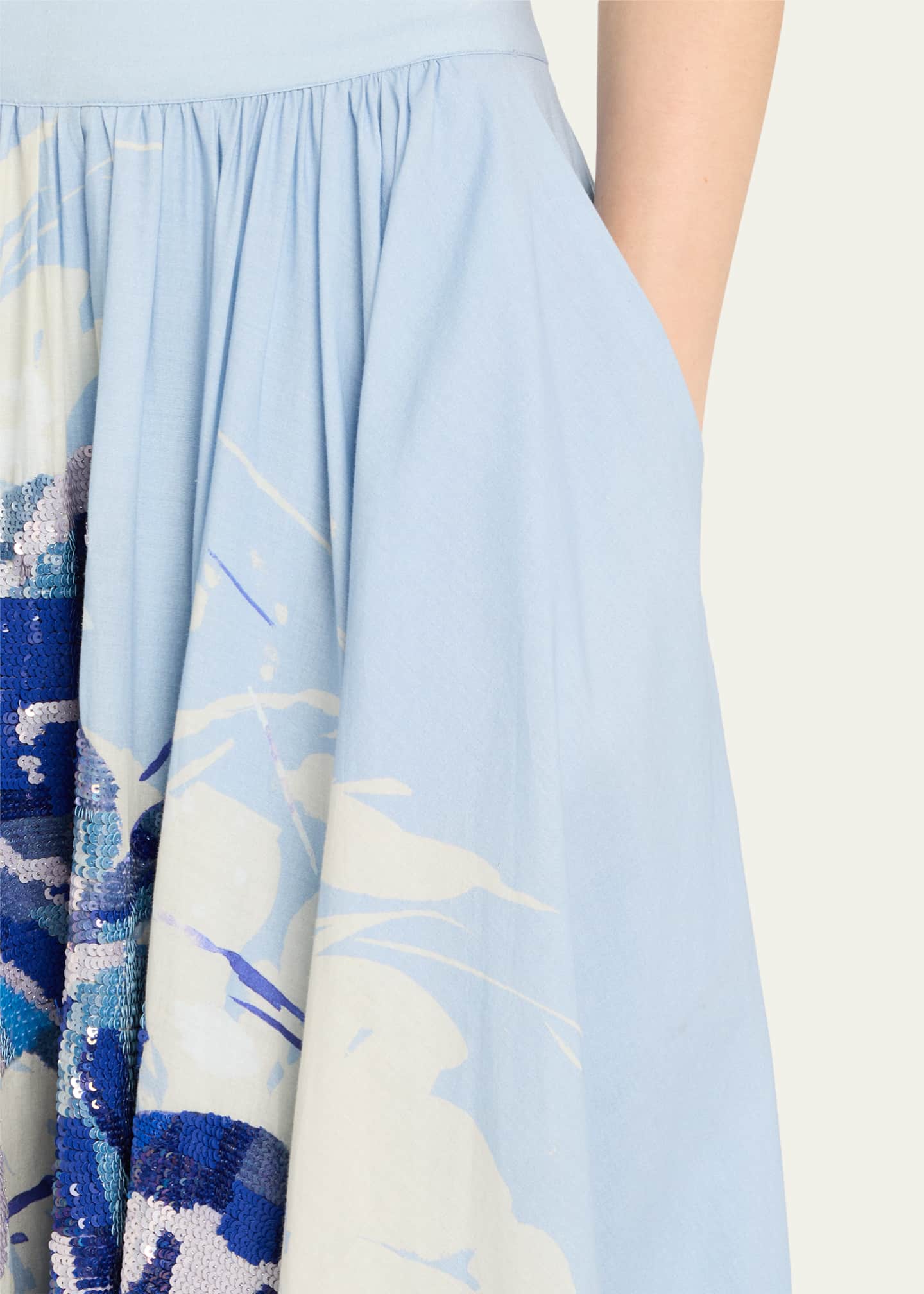 Kobi Halperin Selwyn Ombre Sequin Floral-Print Midi Skirt Image 5 of 5