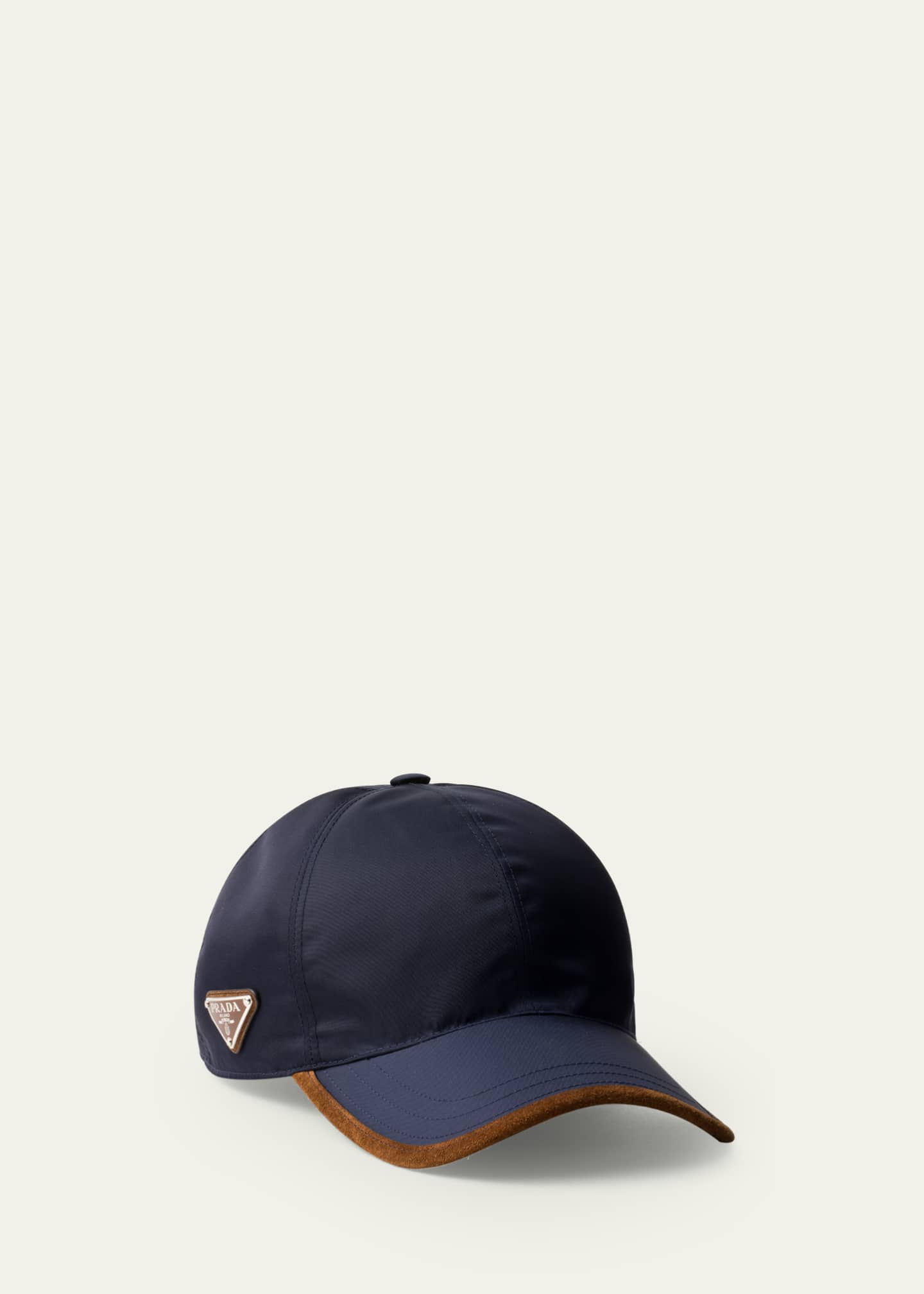 Prada Men's Nylon and Suede Baseball Cap