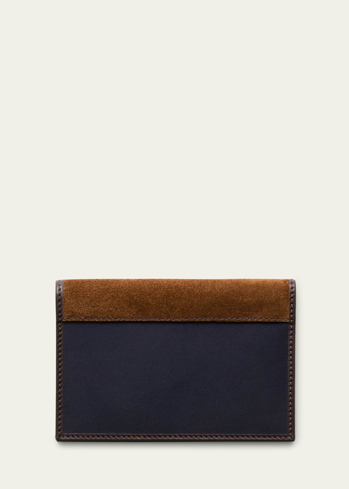 Prada Men's Nylon and Suede Bifold Card Holder Image 2 of 3