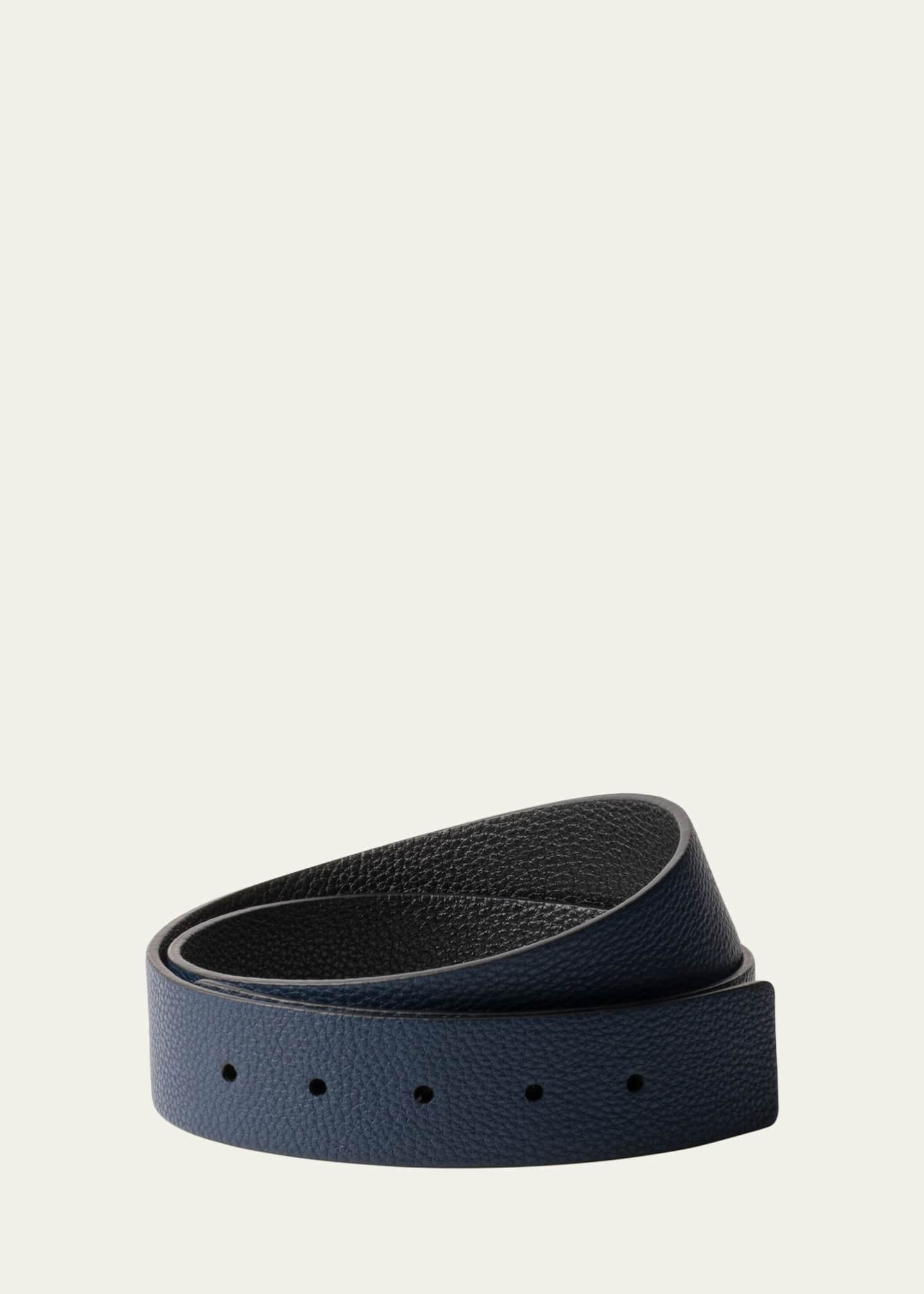 Prada Men's Diano Reversible Leather Belt Strap Image 1 of 2