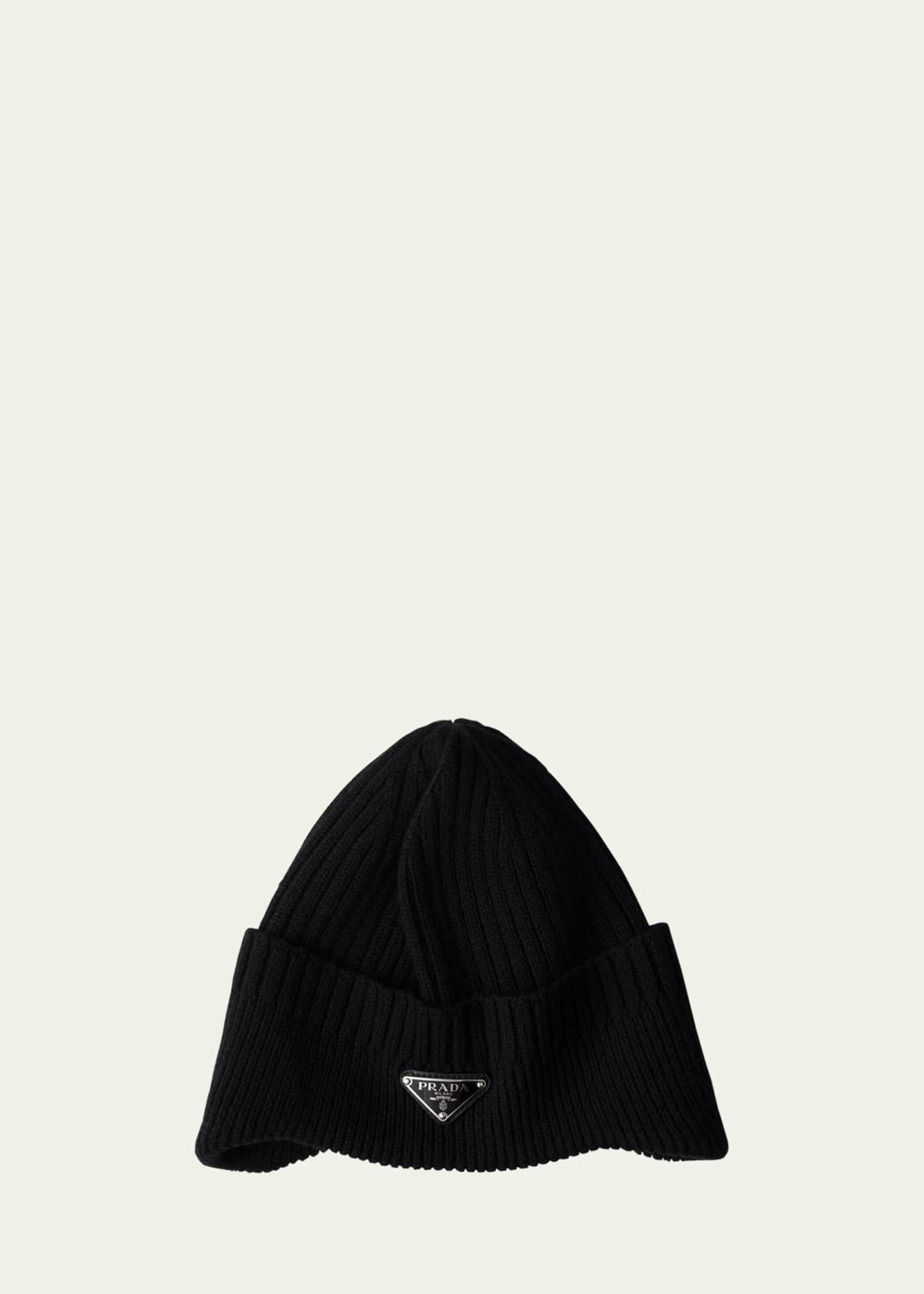 Prada Men's Ribbed Wool Beanie Hat - Bergdorf Goodman
